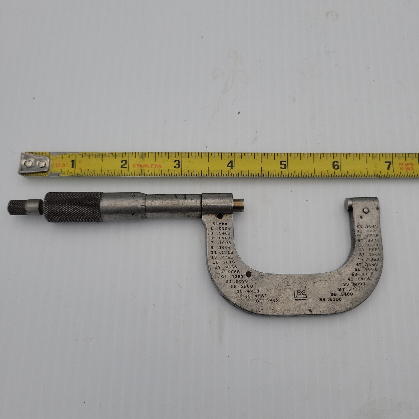 Vintage Brown & Sharpe No. 39 Outside Micrometer, 1″-2″ Inch