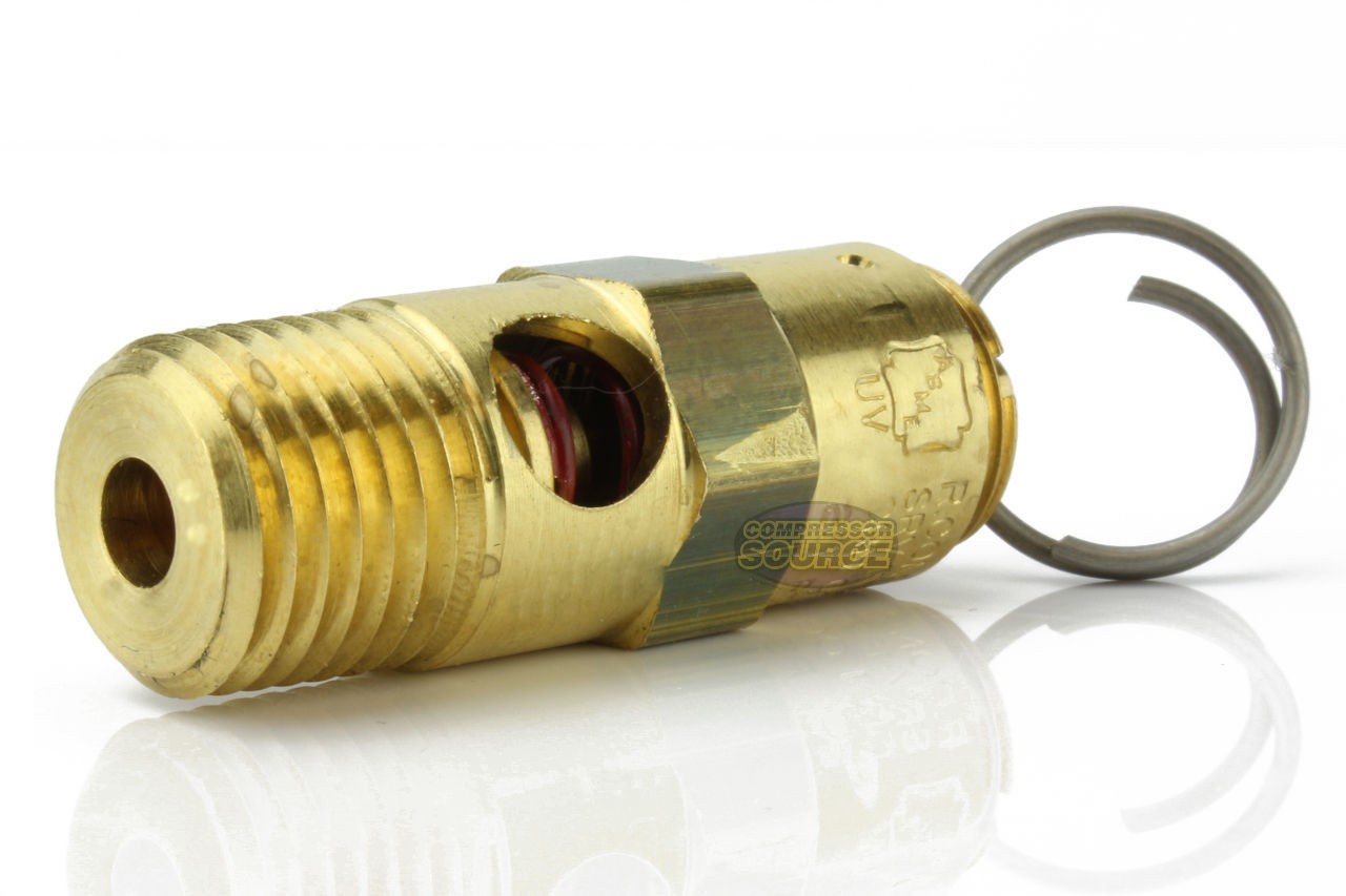 175 PSI Air Compressor Safety Relief Pop Off Valve Solid Brass 1/4″ Male NPT USA