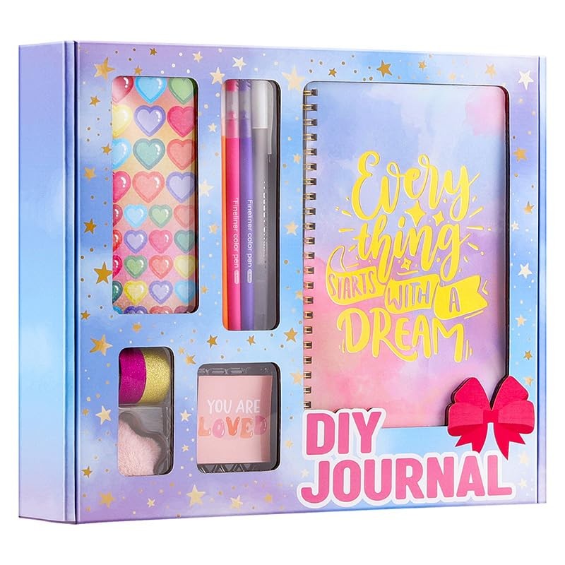 DIY Journal Kit for Girls – Journal for Girls Ages 8-12, Stationary Set, Arts…