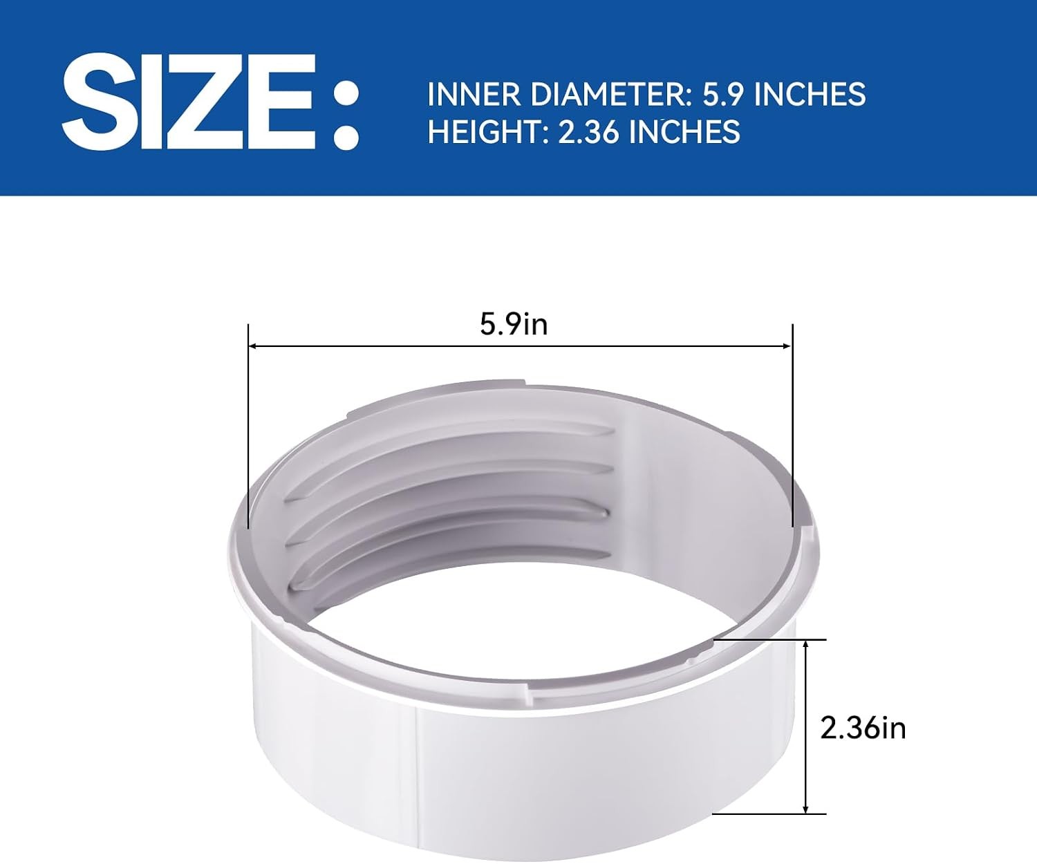 5304518155 5.9in PVC Exhaust Hose Connector For Frigidaire AC Air Conditioner