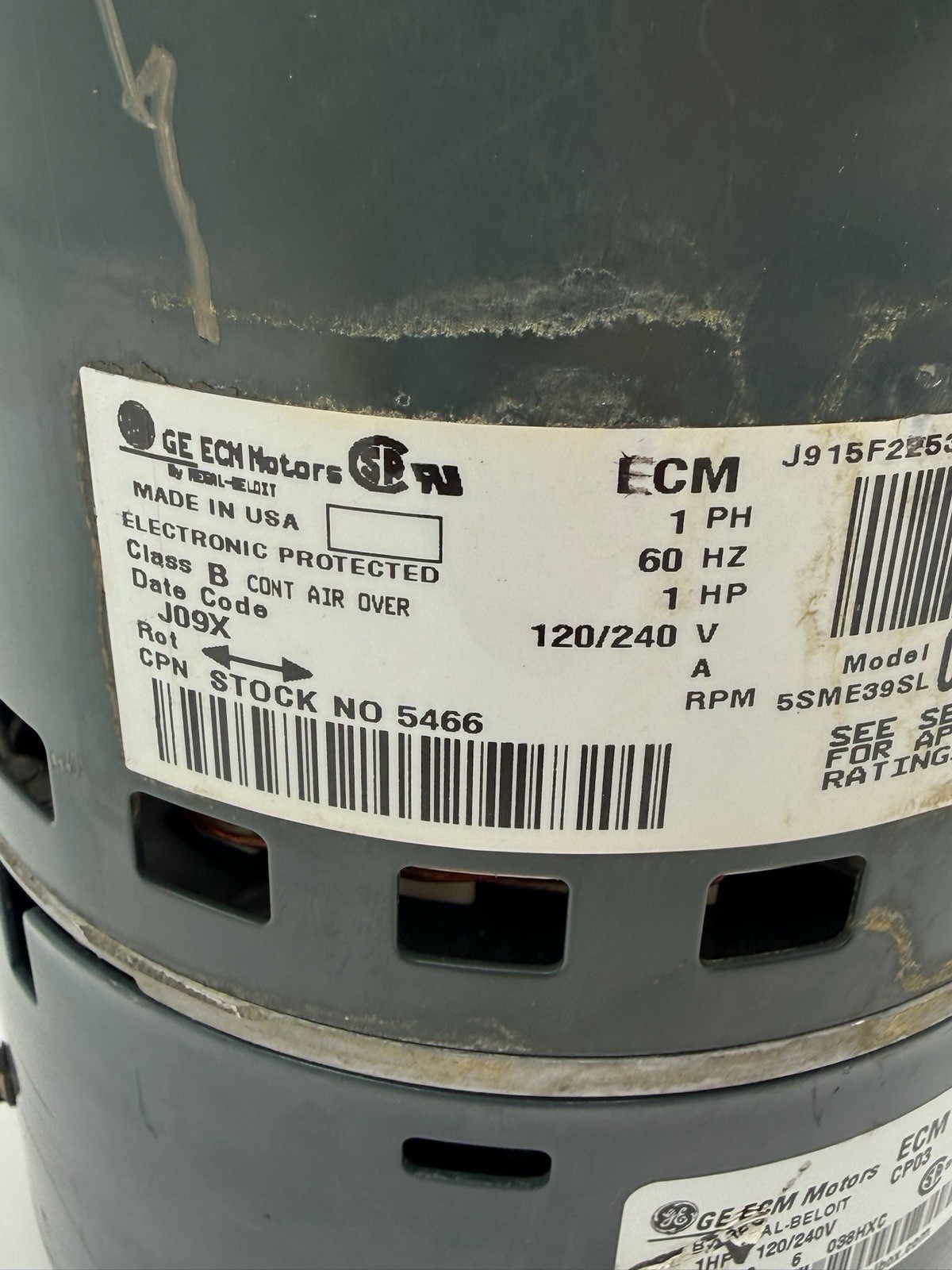 GE ECM 2.3 5SME39SL0253 1HP Furnace Blower Motor 208-230V D341314P78 #B1-26