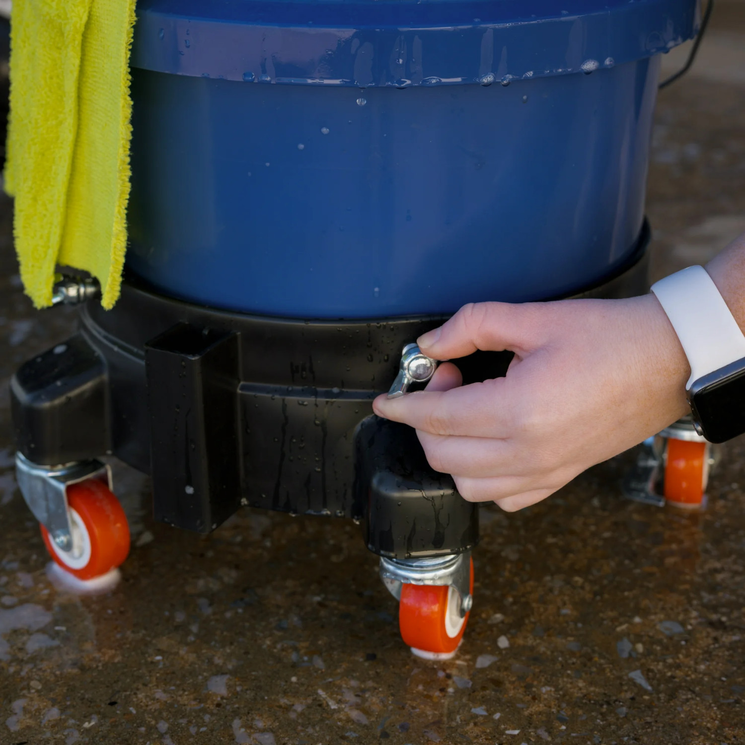 Auto Drive 12in Bucket Dolly with 5 Locking Casters Fits 3.5 to 7 Gallon Buckets