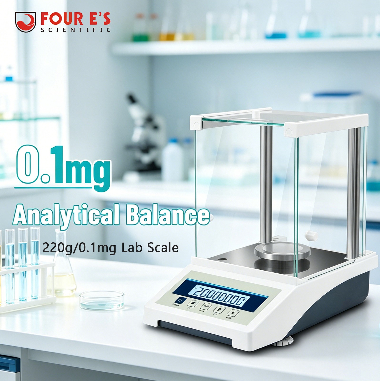 220gx0.0001g 0.1mg Digital Electronic Analytical Balance Precision Lab Scale New