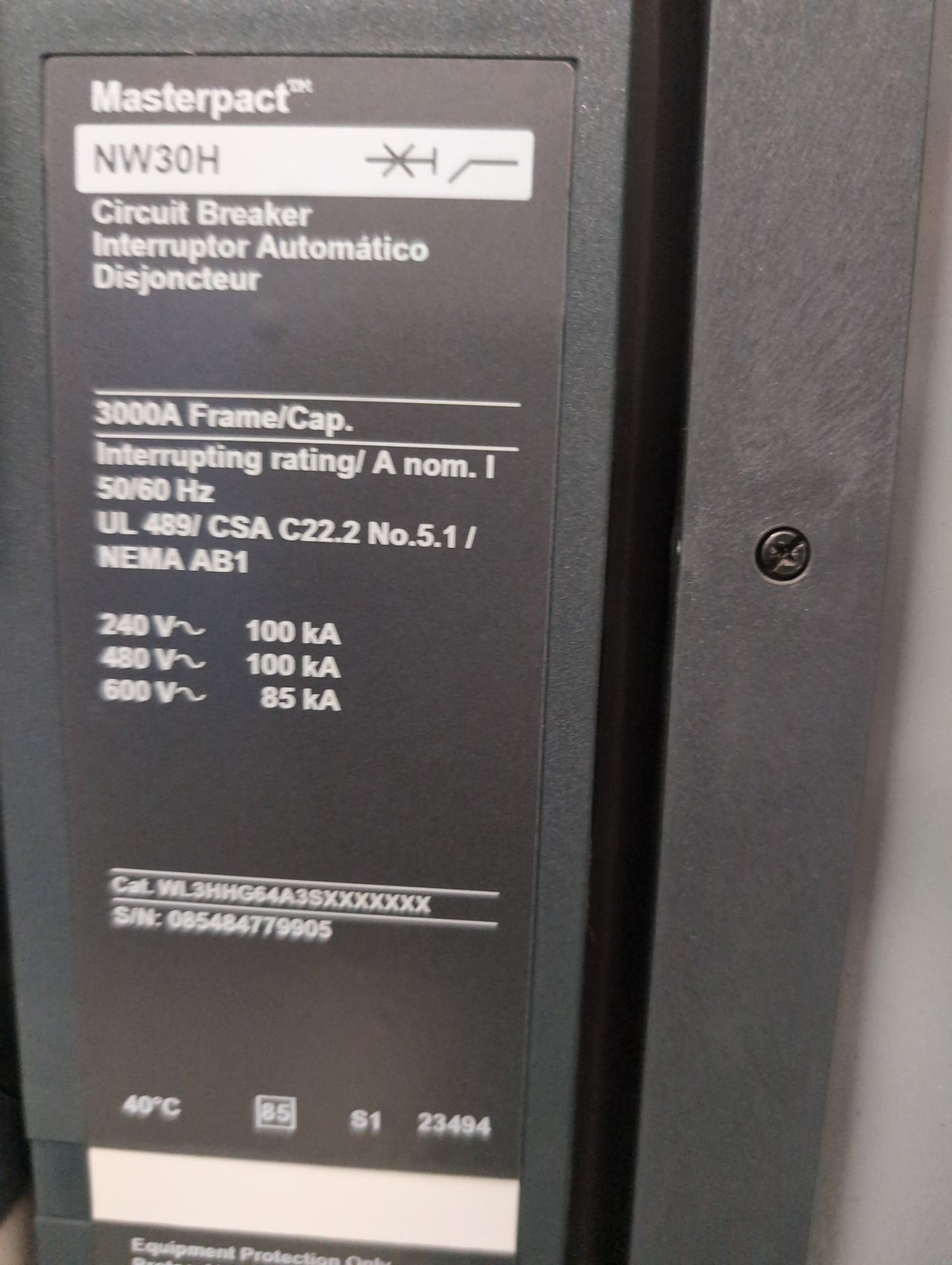Square D 44966509-044 Switchboard 3000A 480/277V 3PH 4W NEMA 3R NEW