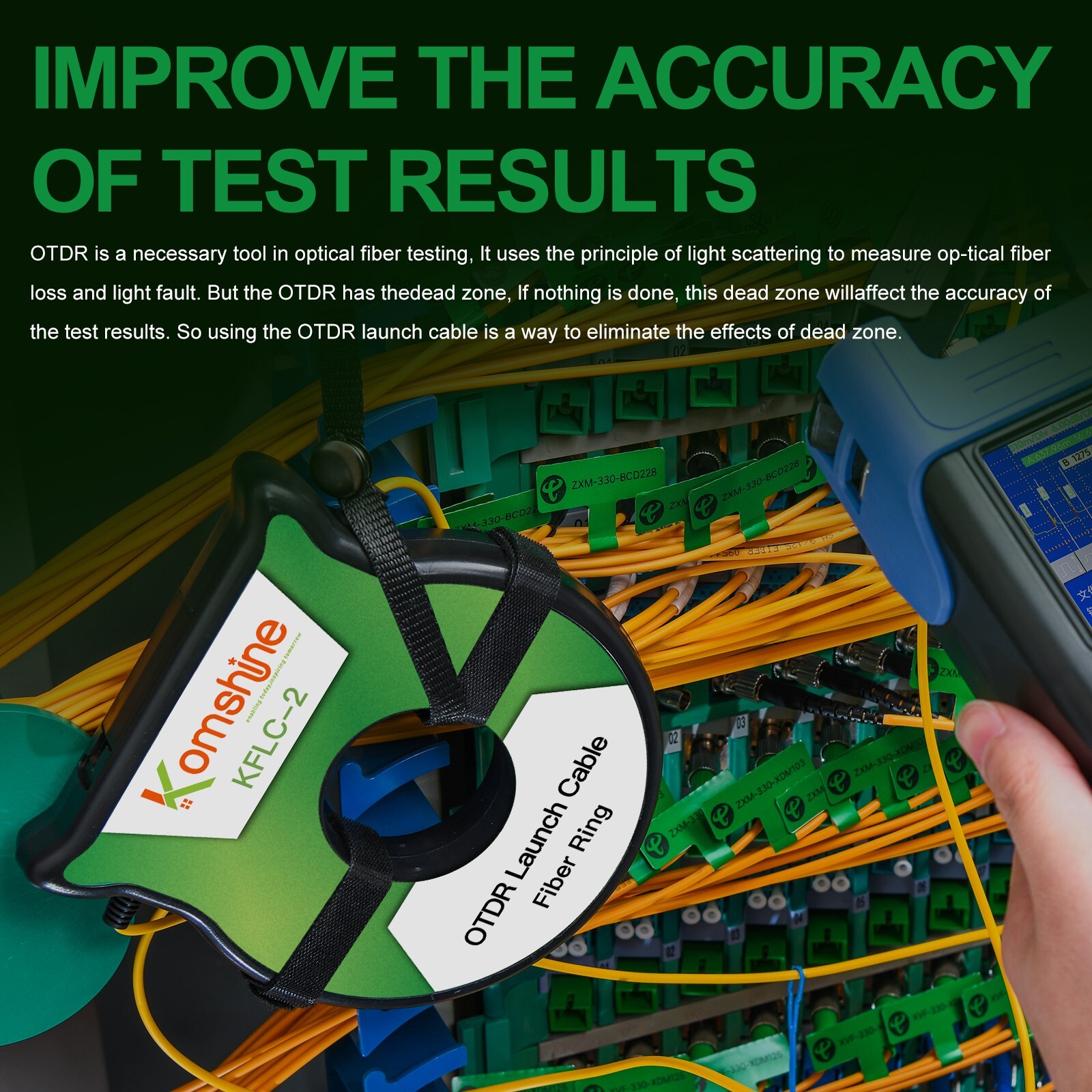 OTDR Launch Cable Box ,1000M Singlemode SC/UPC-SC/UPC Connectors for Fiber Rings