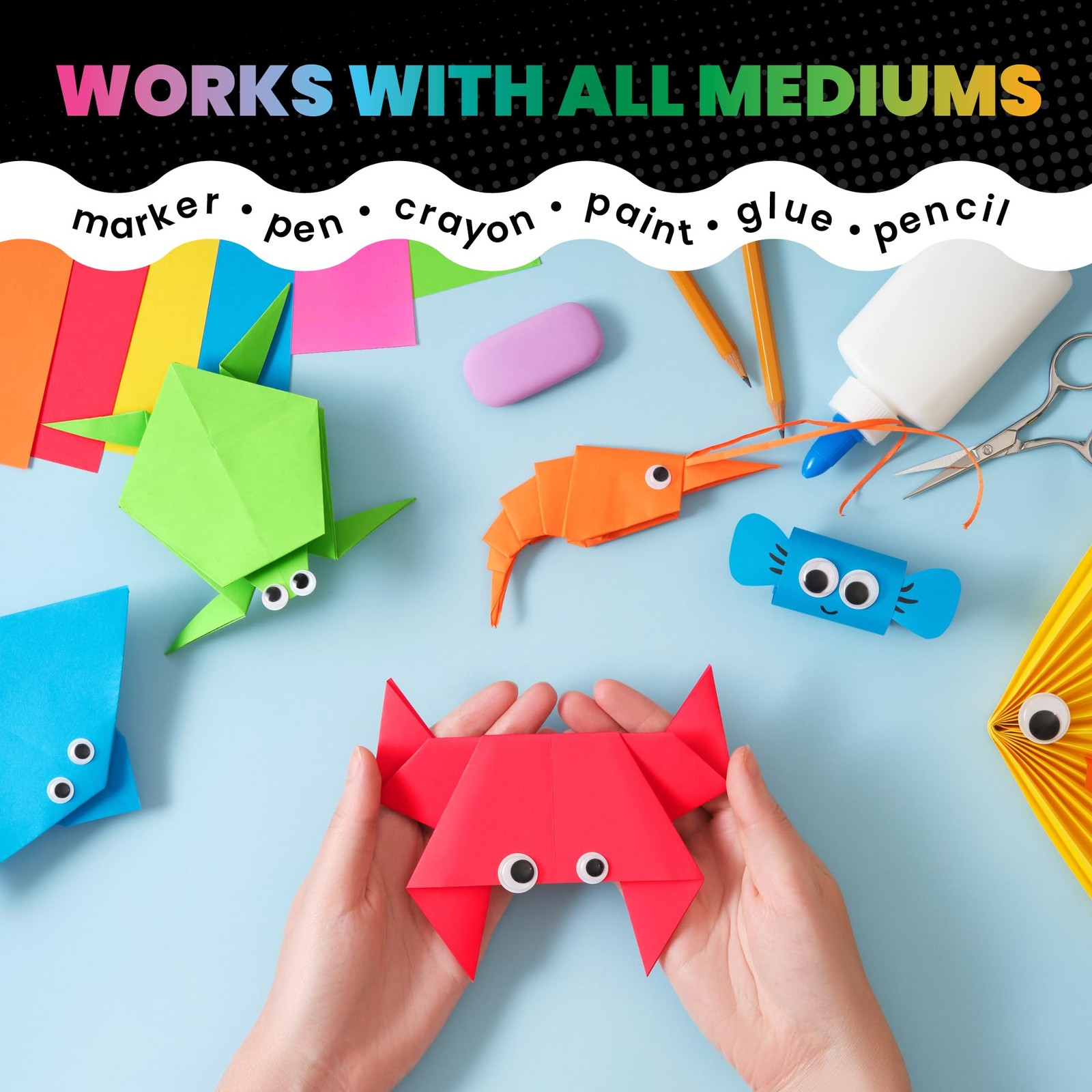 Hygloss bright colored cardstock – 8.5 x 11 Inch, 12 Assorted Colors