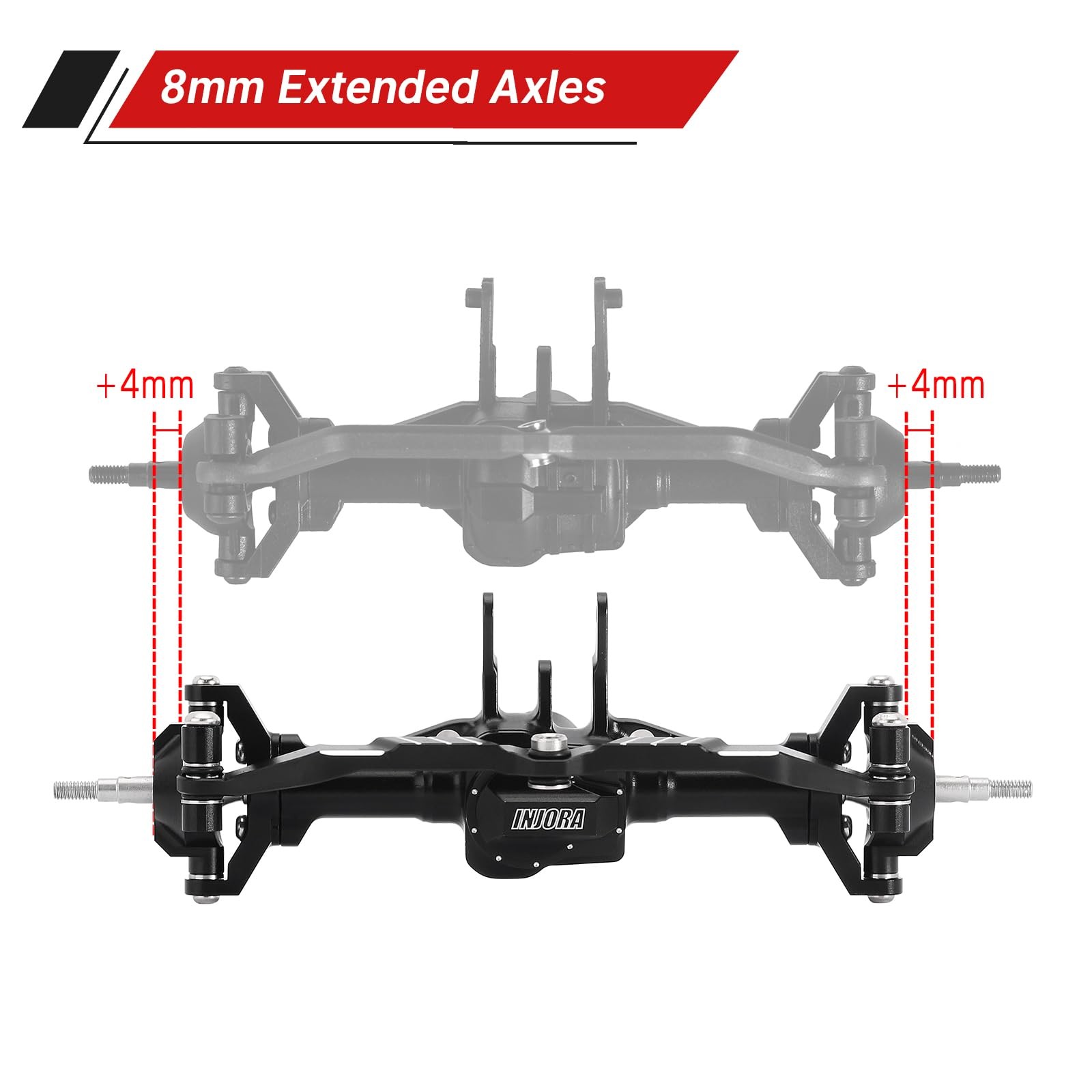 Injora Frontrear Axles Set – 4Mm Extended Aluminum Complete Axles For Trx4M