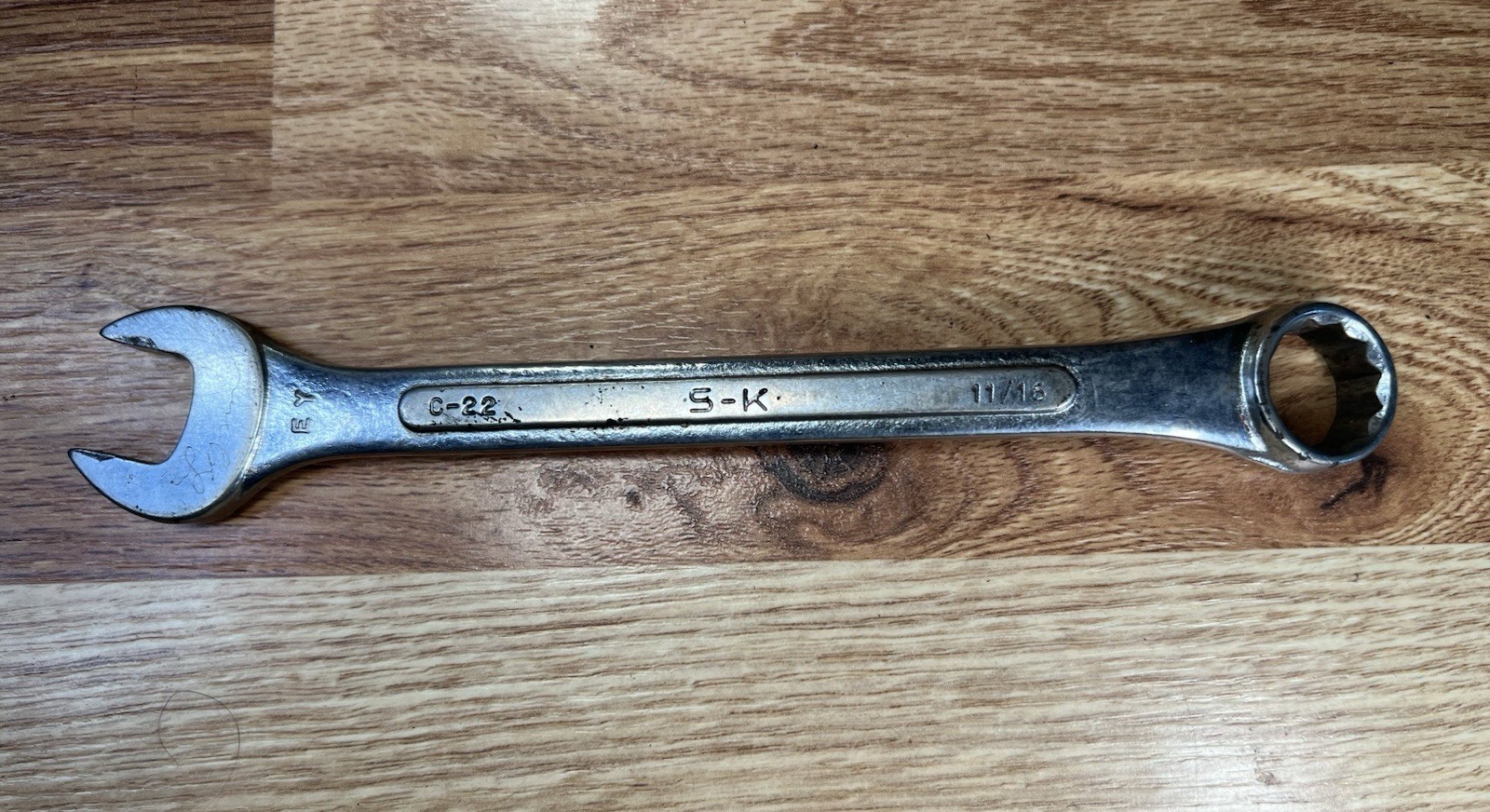 SK Tools, 11/16 Inch, Combination Wrench, 12 Point Box End – SK C-22-USA