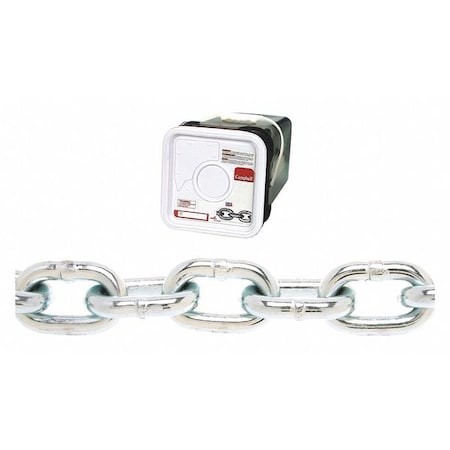 Campbell Chain & Fittings T0143426 1/4″ Grade 30 Proof Coil Chain, Zinc Plated,
