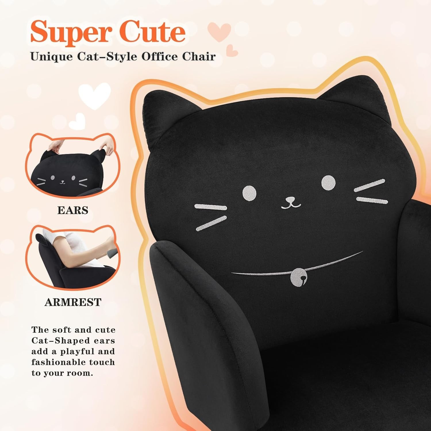 Versatile Cat-Inspired Velvet Task Chair: Stylish & Functional for Any Room