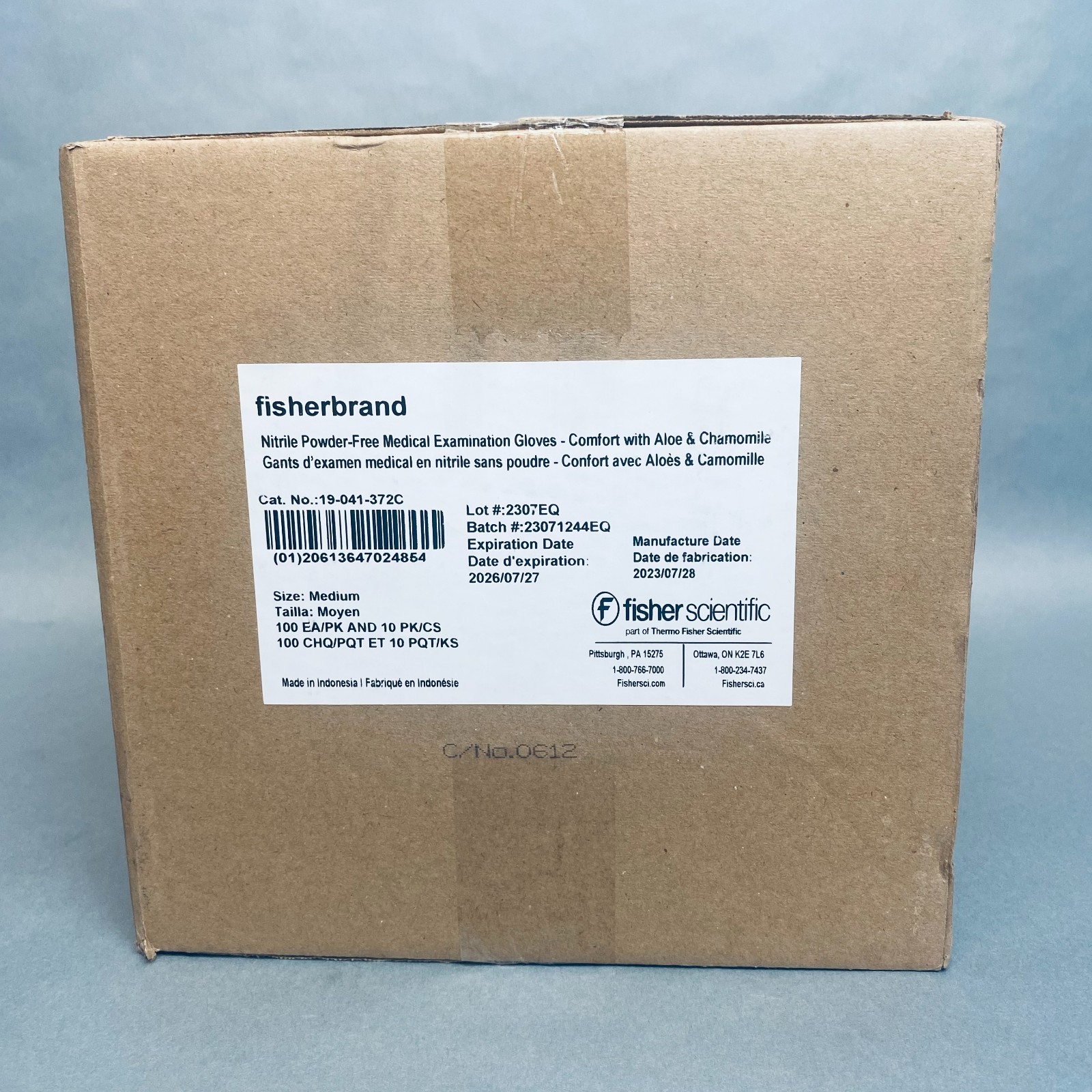 Fisherbrand Nitrile Gloves M Powder Free with Aloe 10 Boxes of 100 Gloves Each