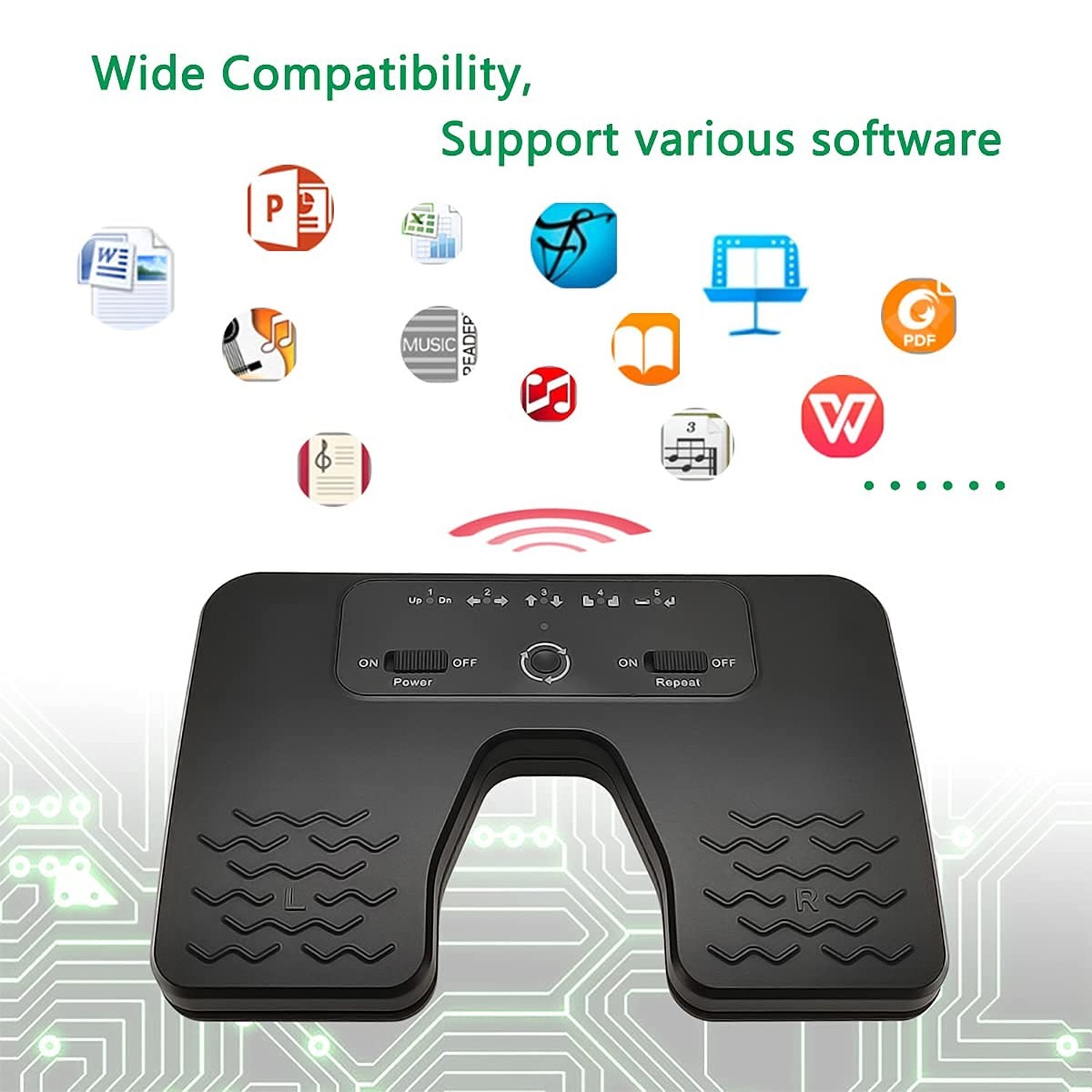 Wireless Foot Pedal Double Switch Music Page Turner for Tablets Smartphones R…
