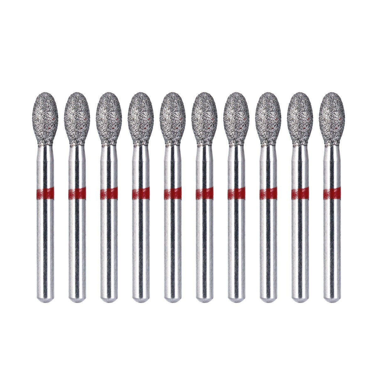10Pcs Dental Diamond Burs FOOTBALL 379-023F FINE RED DEFEND Friction Grip AZDENT