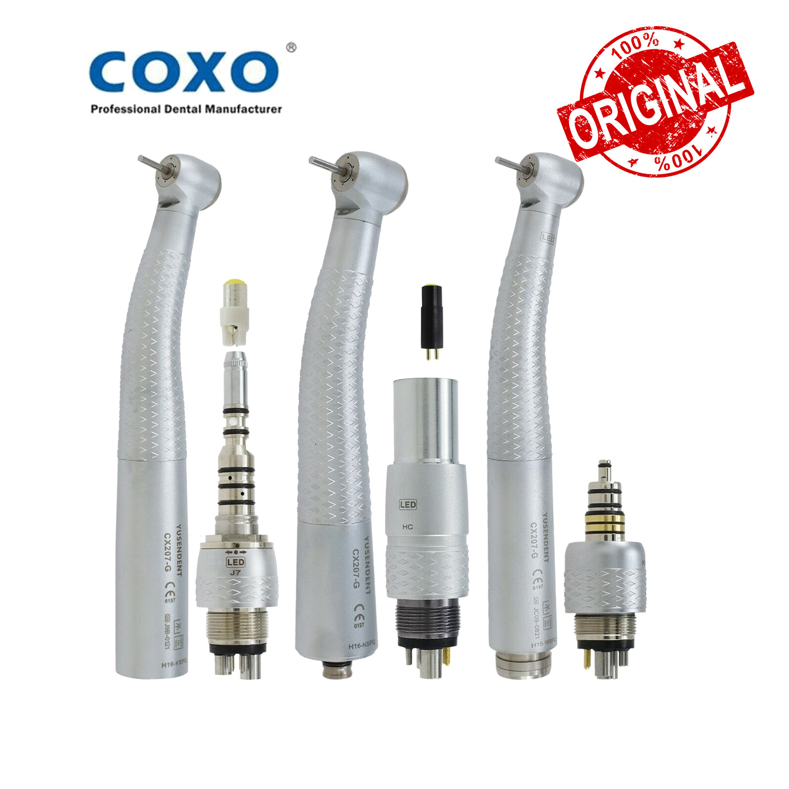 COXO YUSENDENT CX207-G Dental Fiber Optic LED High Speed Handpiece Air Turbine