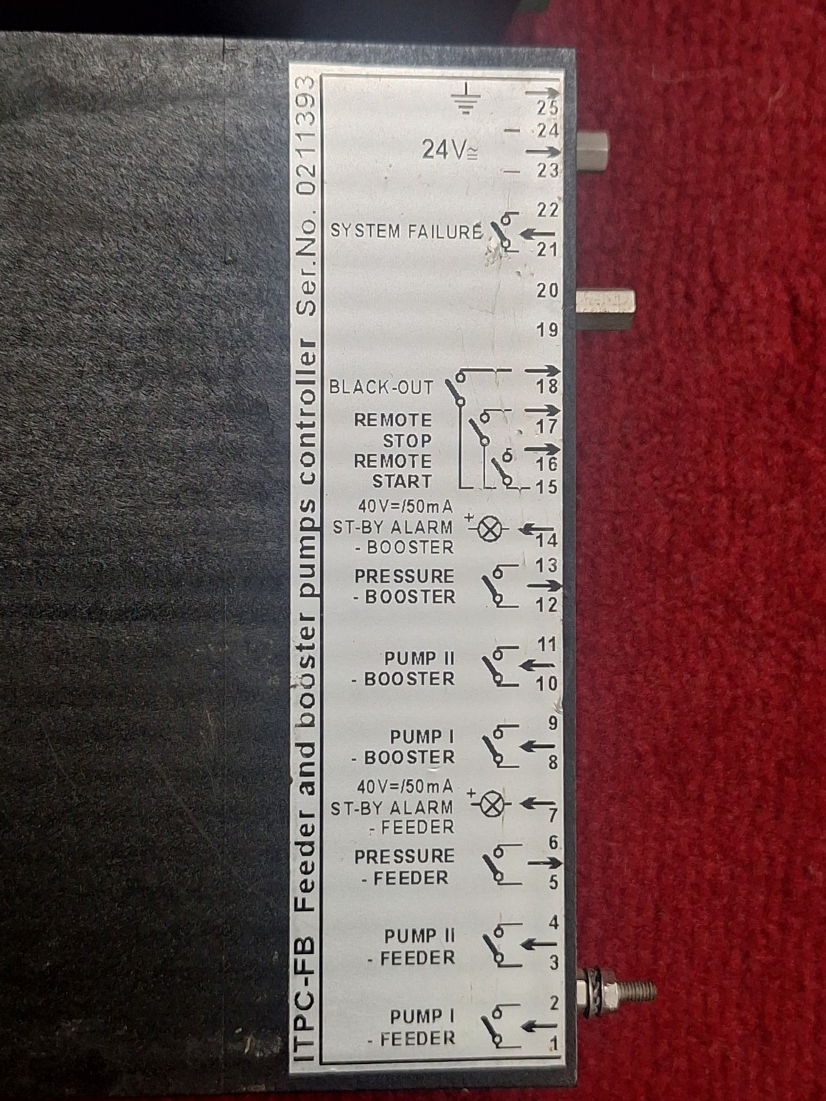 INELTEH Rijeka Croatia ITPC-FB Feeder & Booster Pump Controller 24V (Tested)