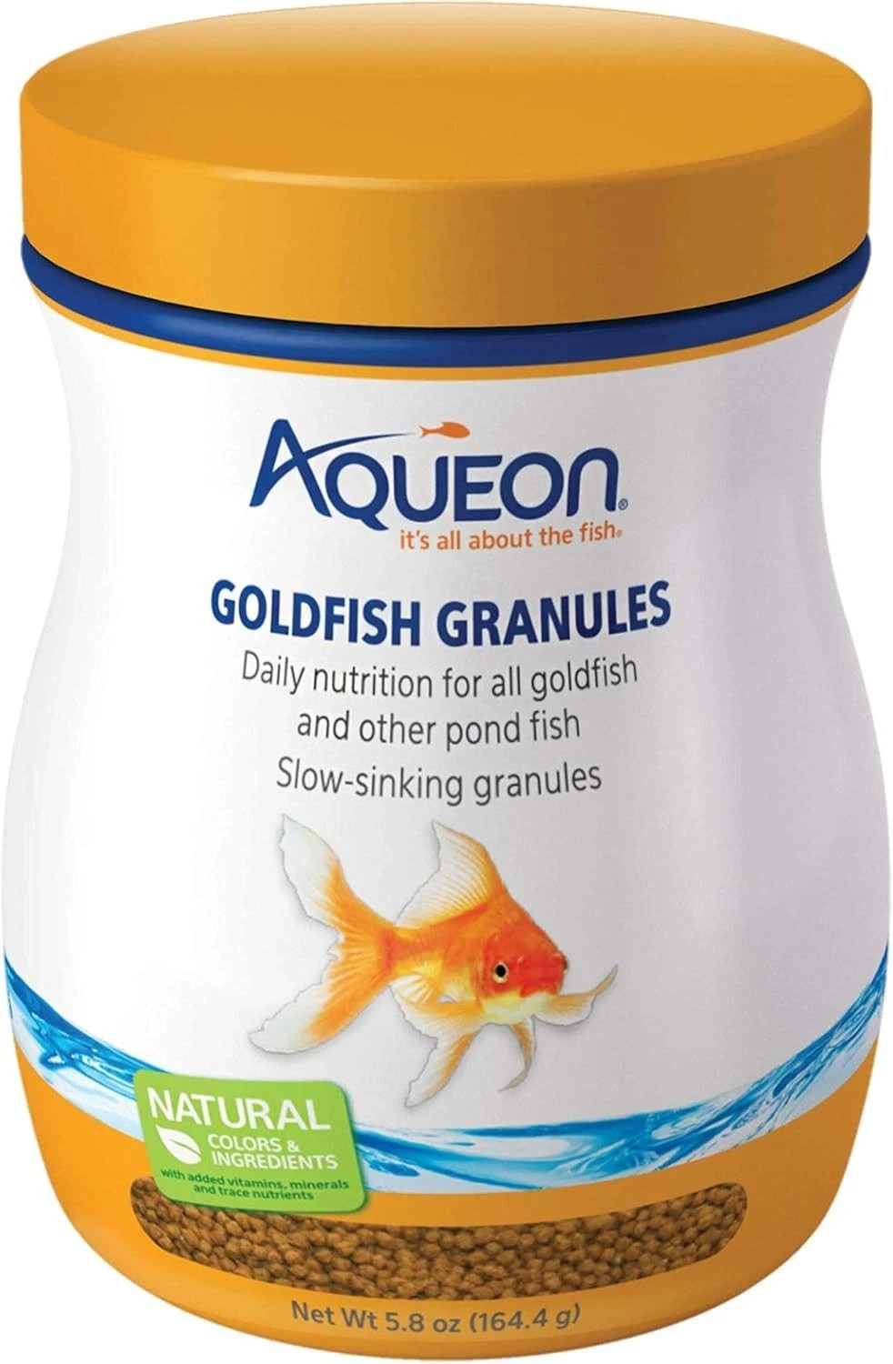 Aqueon Goldfish Fish Food Slow Sinking Granules, 5.8 Ounce