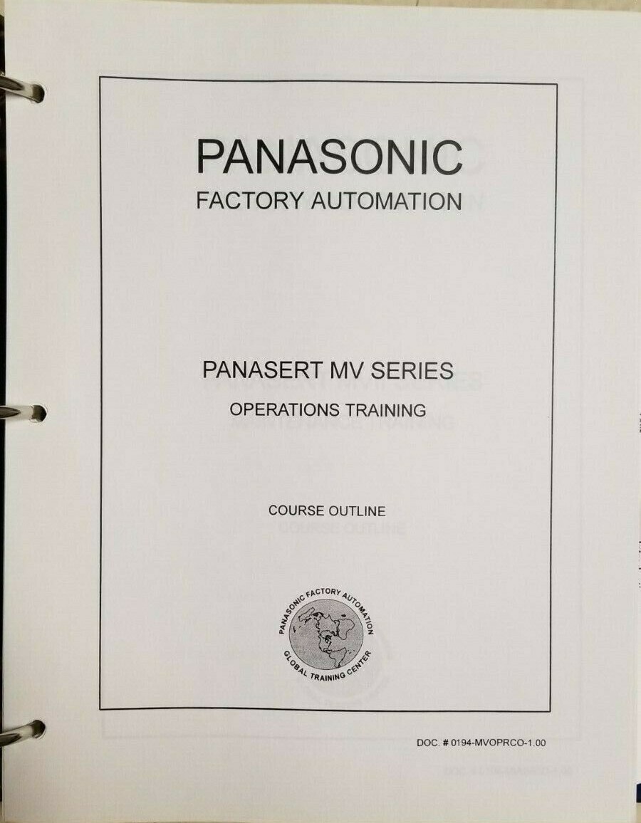 Panasonic Panasert MV-II MV2 Ops,Maint,Tech / MV2C Tech Manual NM-2558 / NM-2559