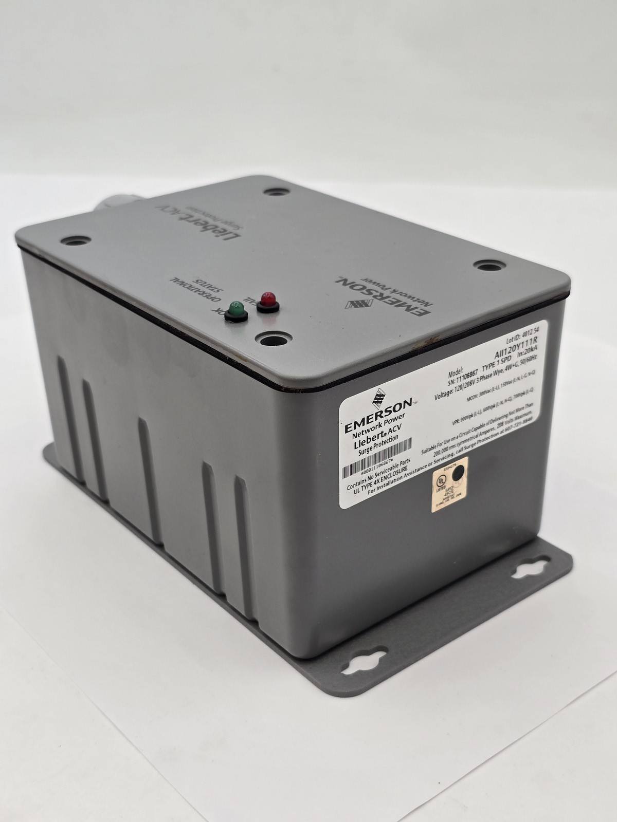 Emerson AII120Y111R ACV Surge Protective Device 3PH 120/208V 20kA Type 1 SPD 4X