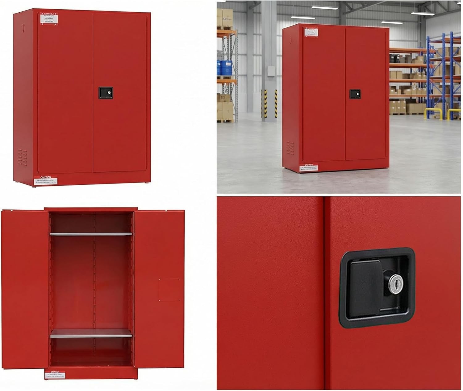 30/45/60 Gallon Flammable Liquids Storage Cabinet Fireproof Steel Safety Cabinet