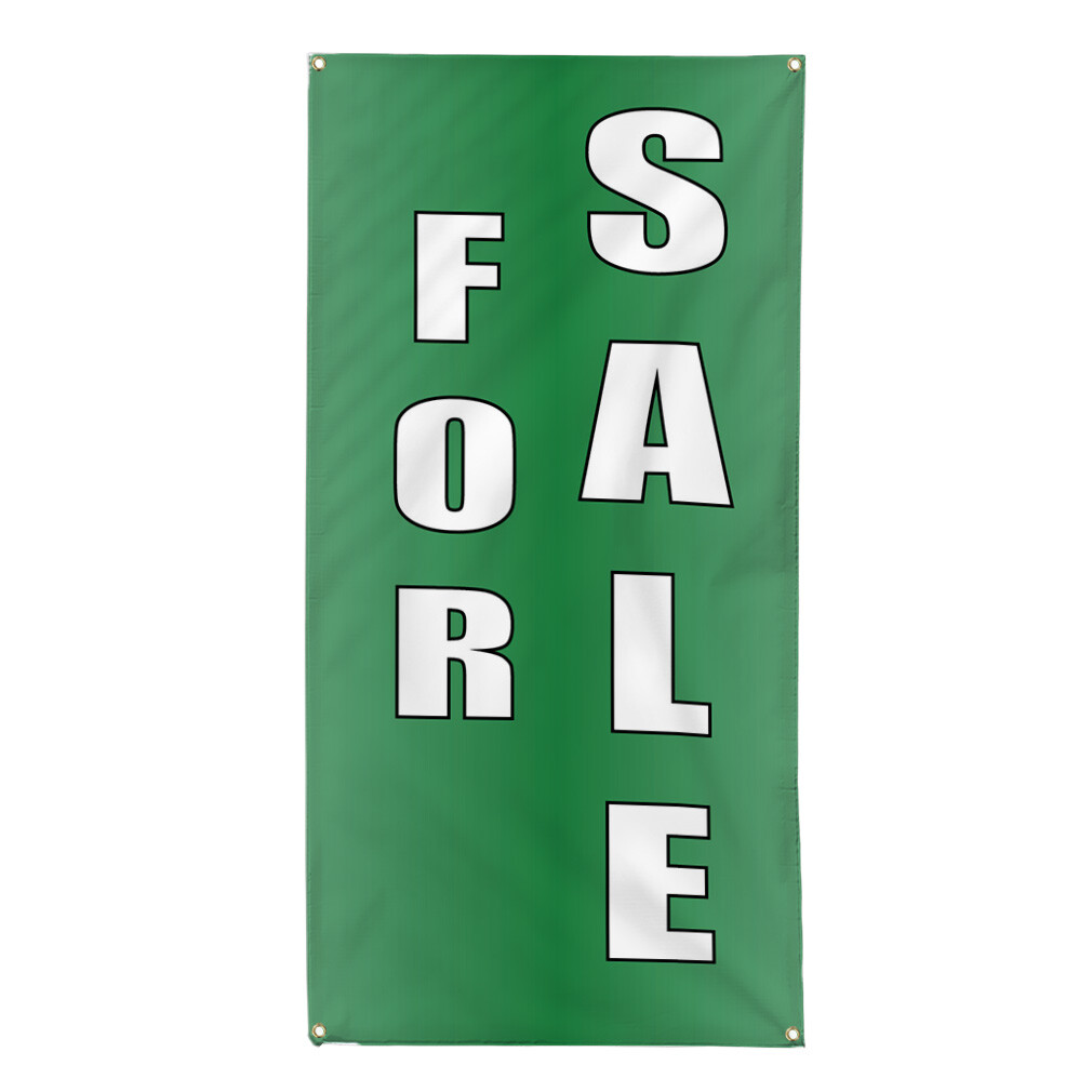 Vertical Vinyl Banner Multiple Sizes For Lease Green Business Outdoor