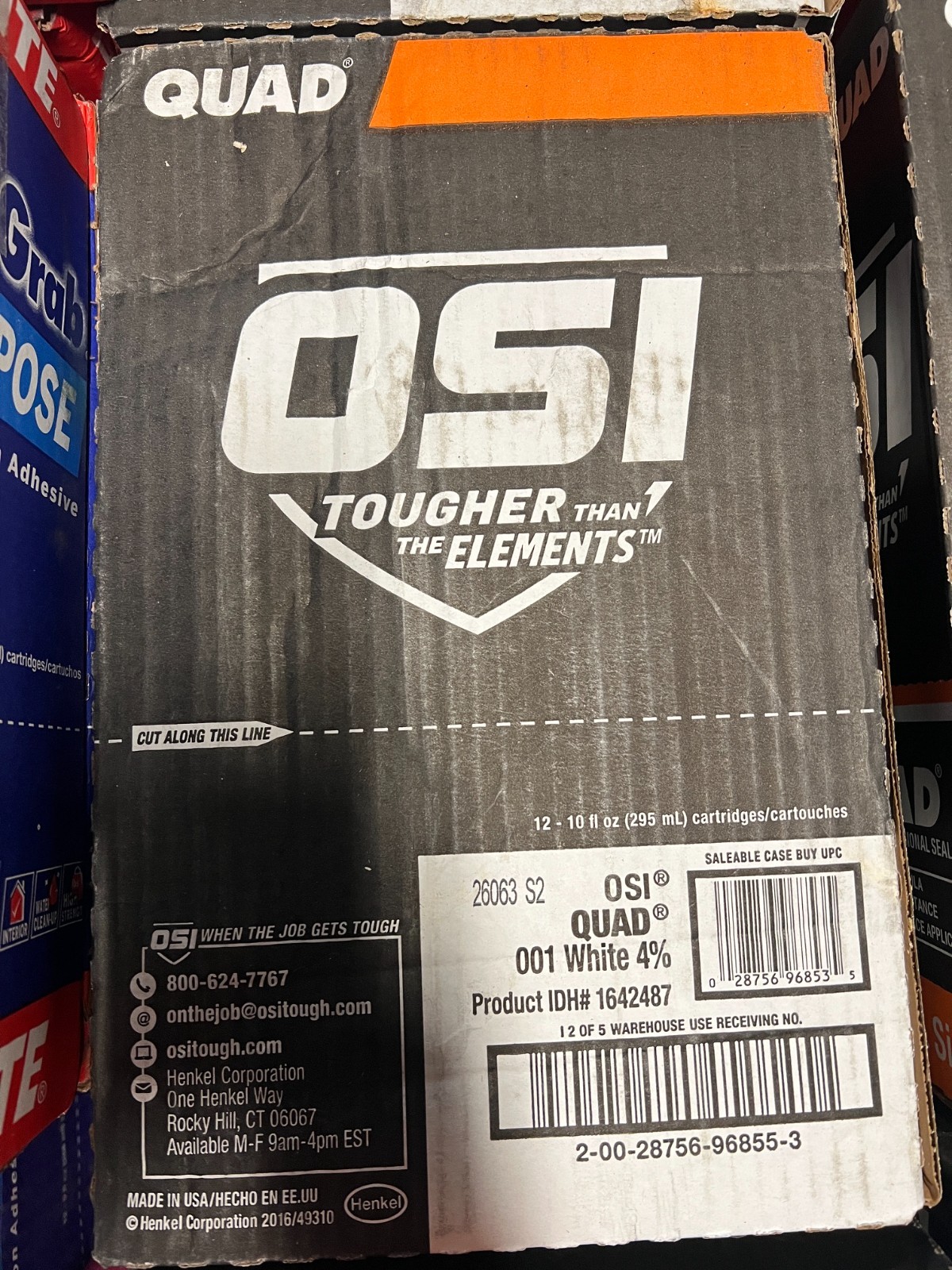 12 Pack – OSI Quad Advanced Formula Sealant White 10oz Cartridge 1642487