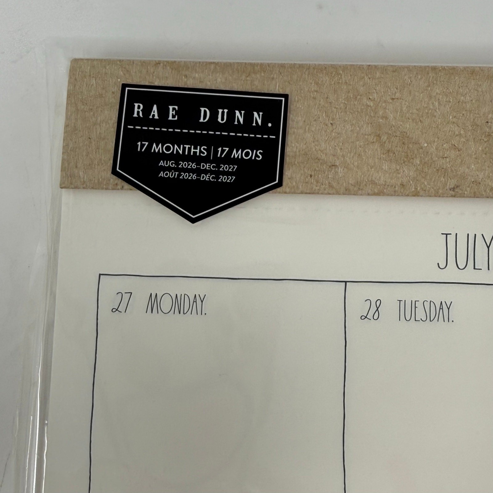 Rae Dunn My Week Weekly Planner 17 Month Aug 2026-Dec 2027 Desk Pad Kraft Paper