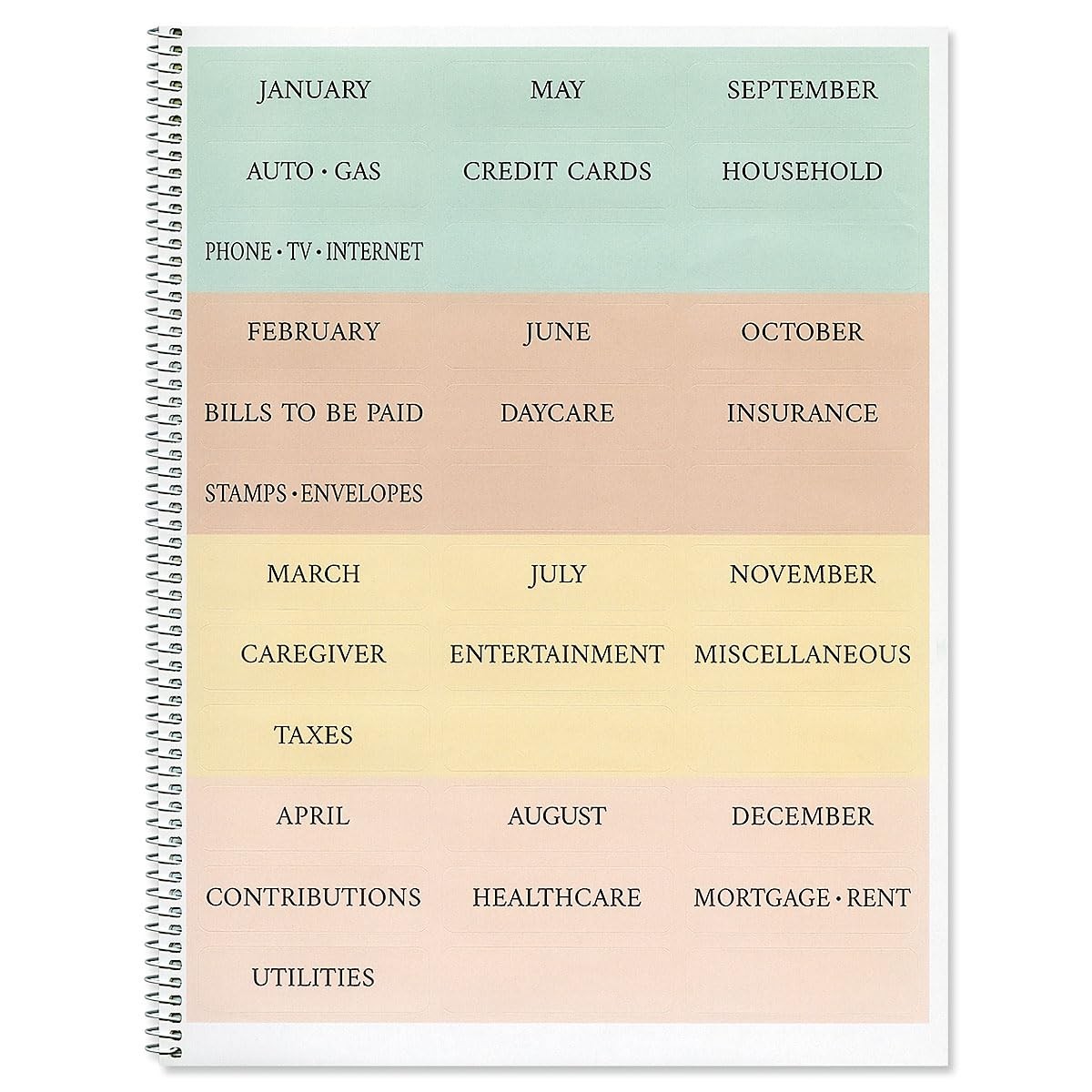 Current Pale Peony Paying Organizer Book 9 x 12 inches, Bill