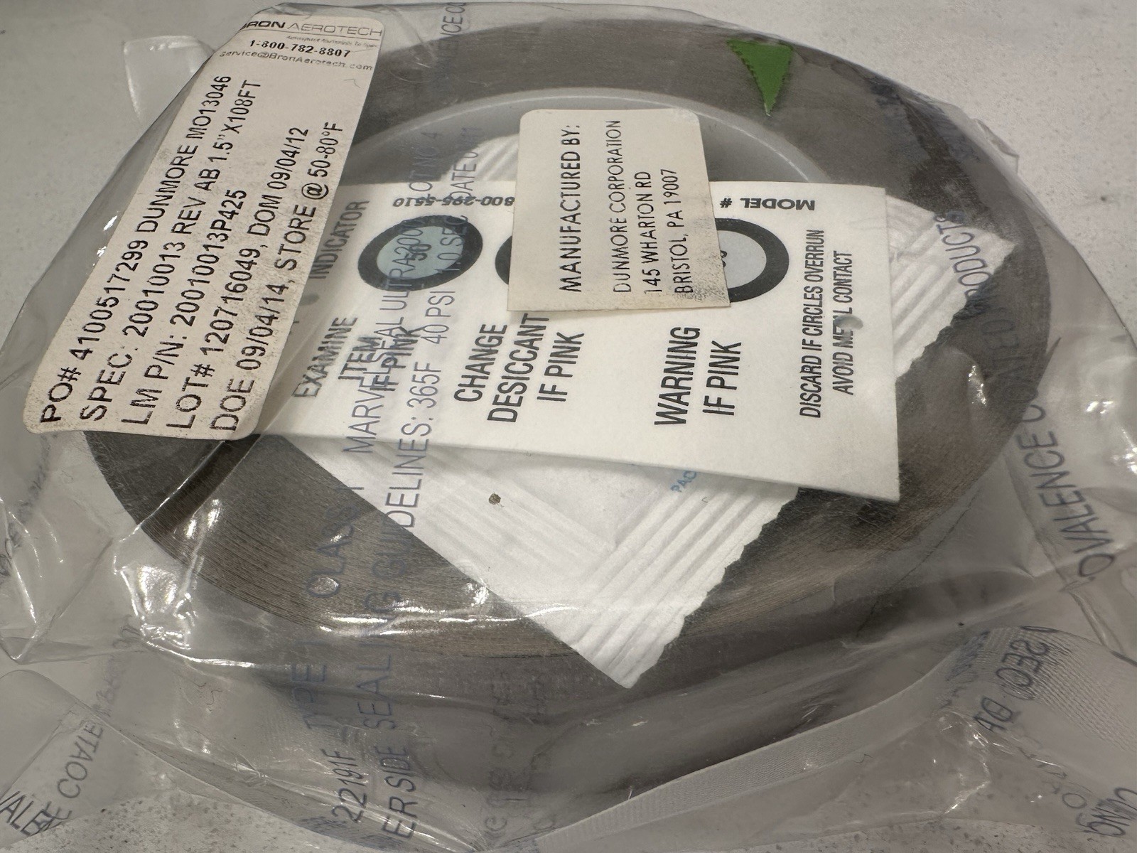 Rare – Aerospace NOS Germanium Tape 1.5” x 108ft Ge/Black Kapton/Al/9703 Dunmore