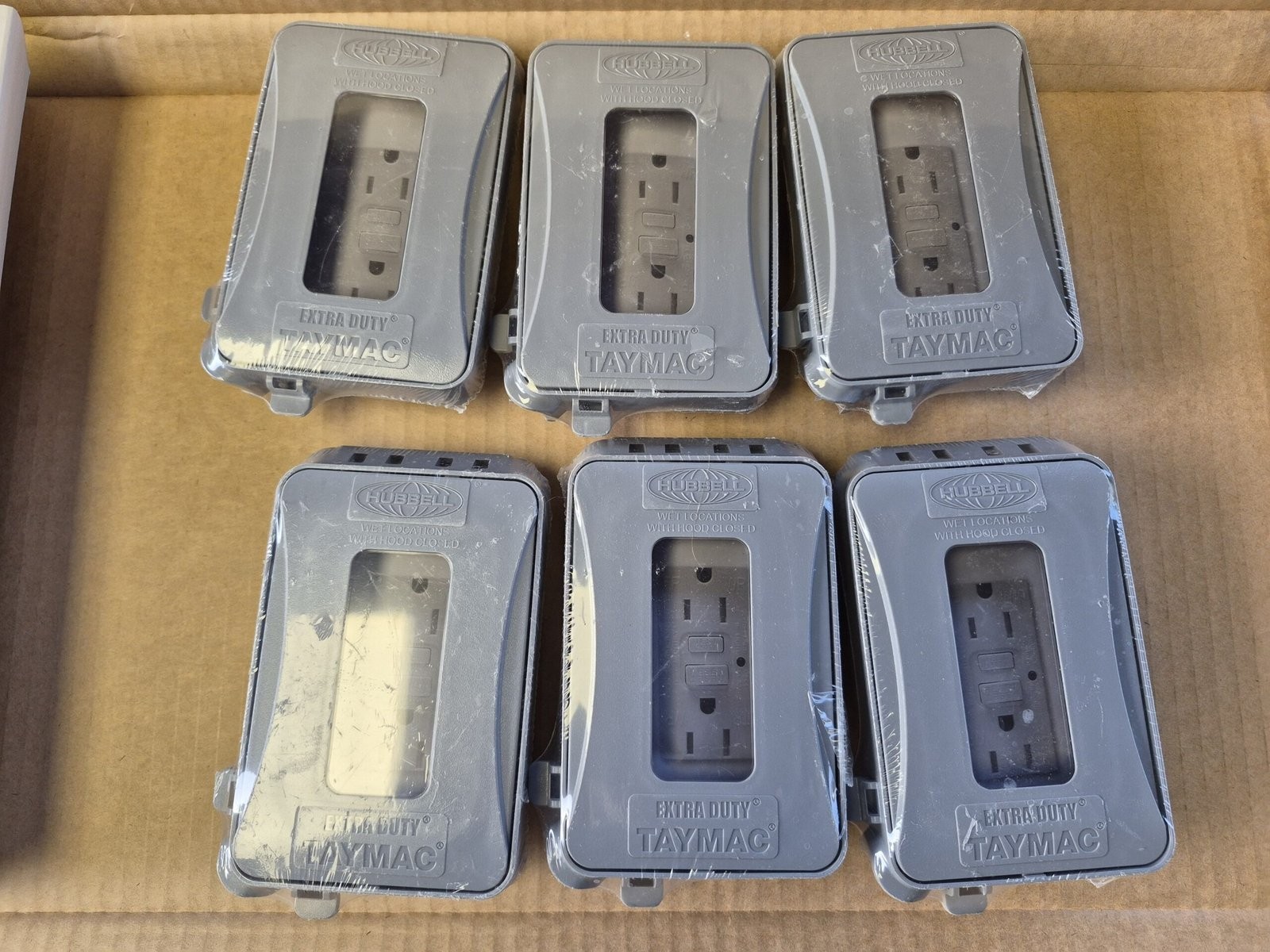 Lot of 6 Taymac ML500G Weatherproof Cover, 1 Gang, Polycarbonate