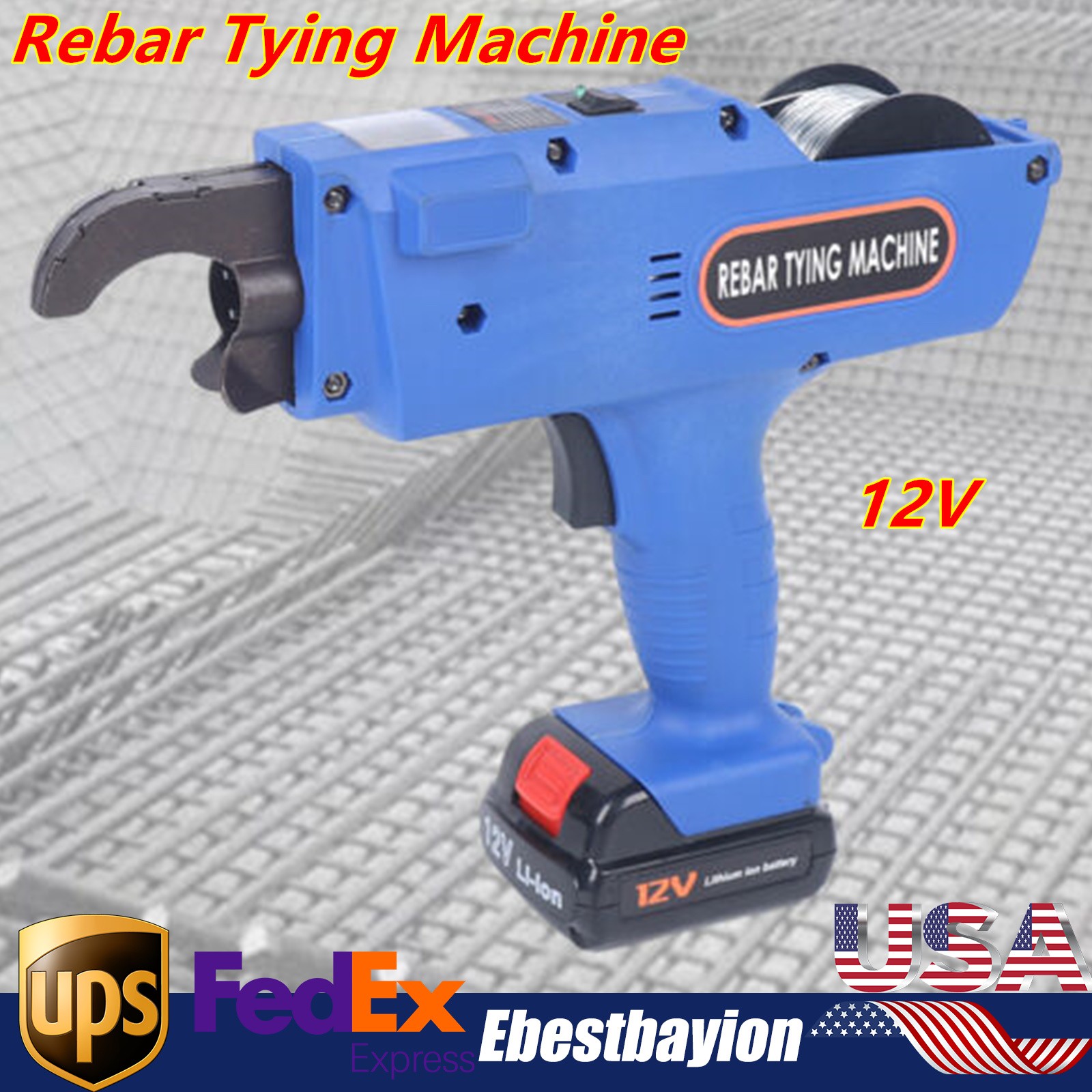 8-34mm Automatic Rebar Tying Machine Electric Rebar Tier Tool+ 4500 Mah Battery