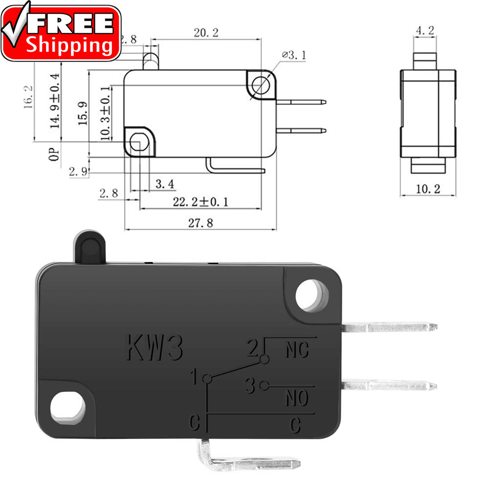 125V/250V 16A SPDT Snap Action Button Micro Limit Switch for Microwave Oven Door