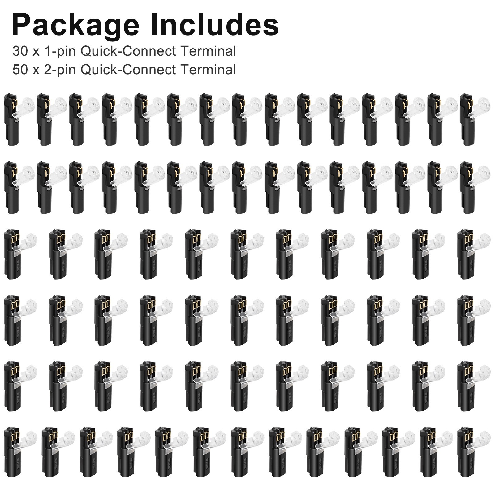 160PC Plug-In Quick Wire Connector Kit 1-Pin 2-Pin Reusable Clamp Terminal Block