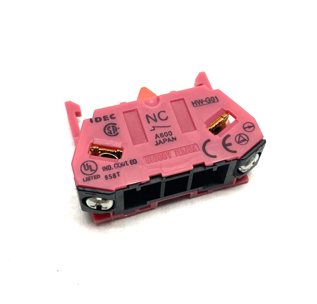 IDEC HW-G01 Heavy Duty Contact Block, 22mm, Red, Finger Safe
