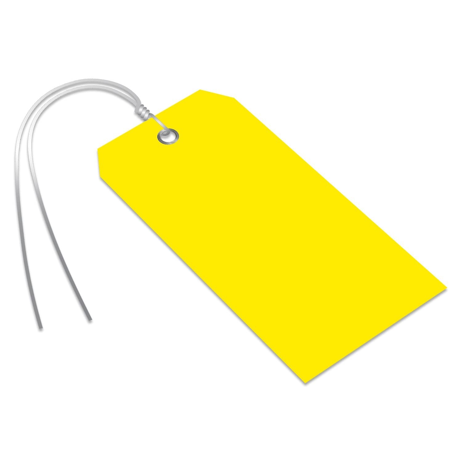 1000 Yellow Writable Plastic Tags with Wires – 4.75×2.375 inch, Tear-Proof, Meta