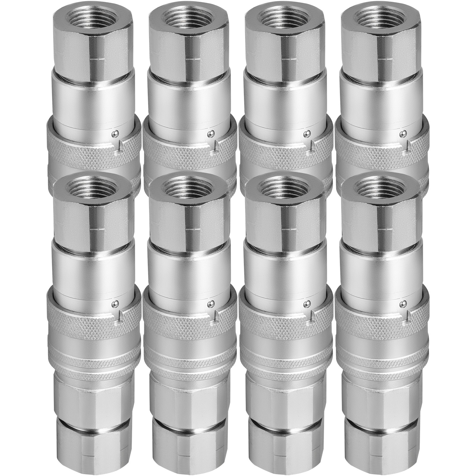 8 Sets 1/2″ NPT Skid Steer Flat Face Hydraulic Quick Connect Couplers for Bobcat