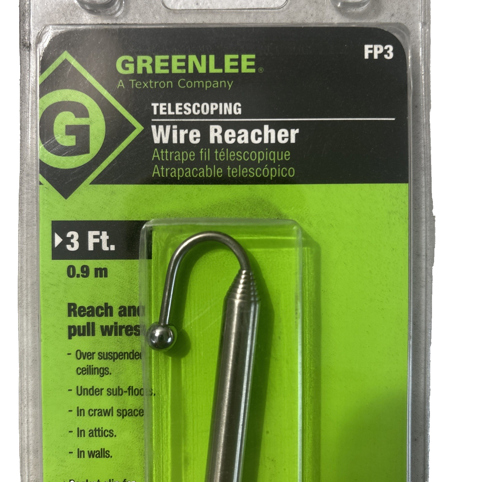Greenlee Fp3 3 Ft. Telescoping Fish Pole Reacher Wire Pull