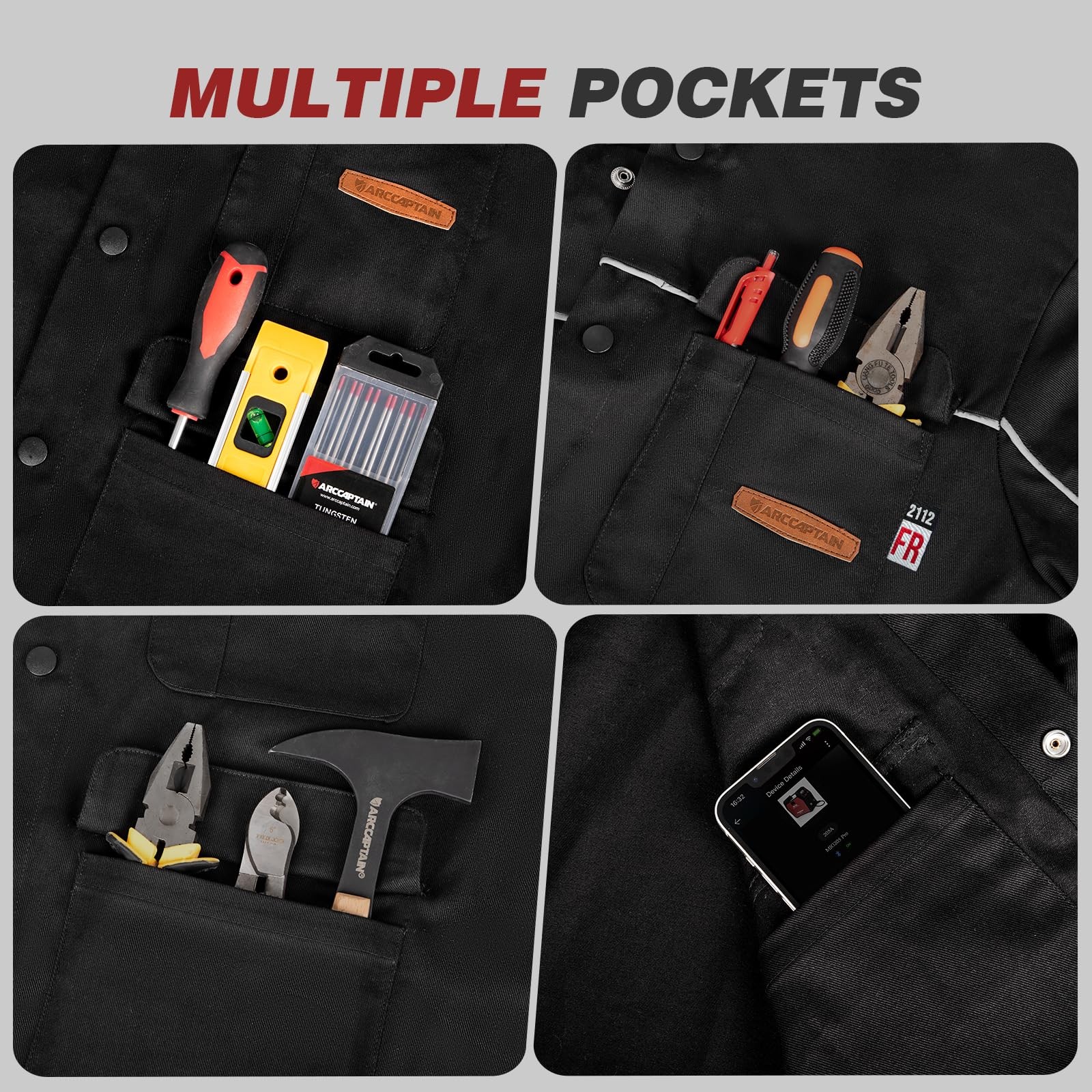 ARCCAPTAIN Welding Jacket 11 oz Cotton Flame Resistant Light weight Weld Clothes