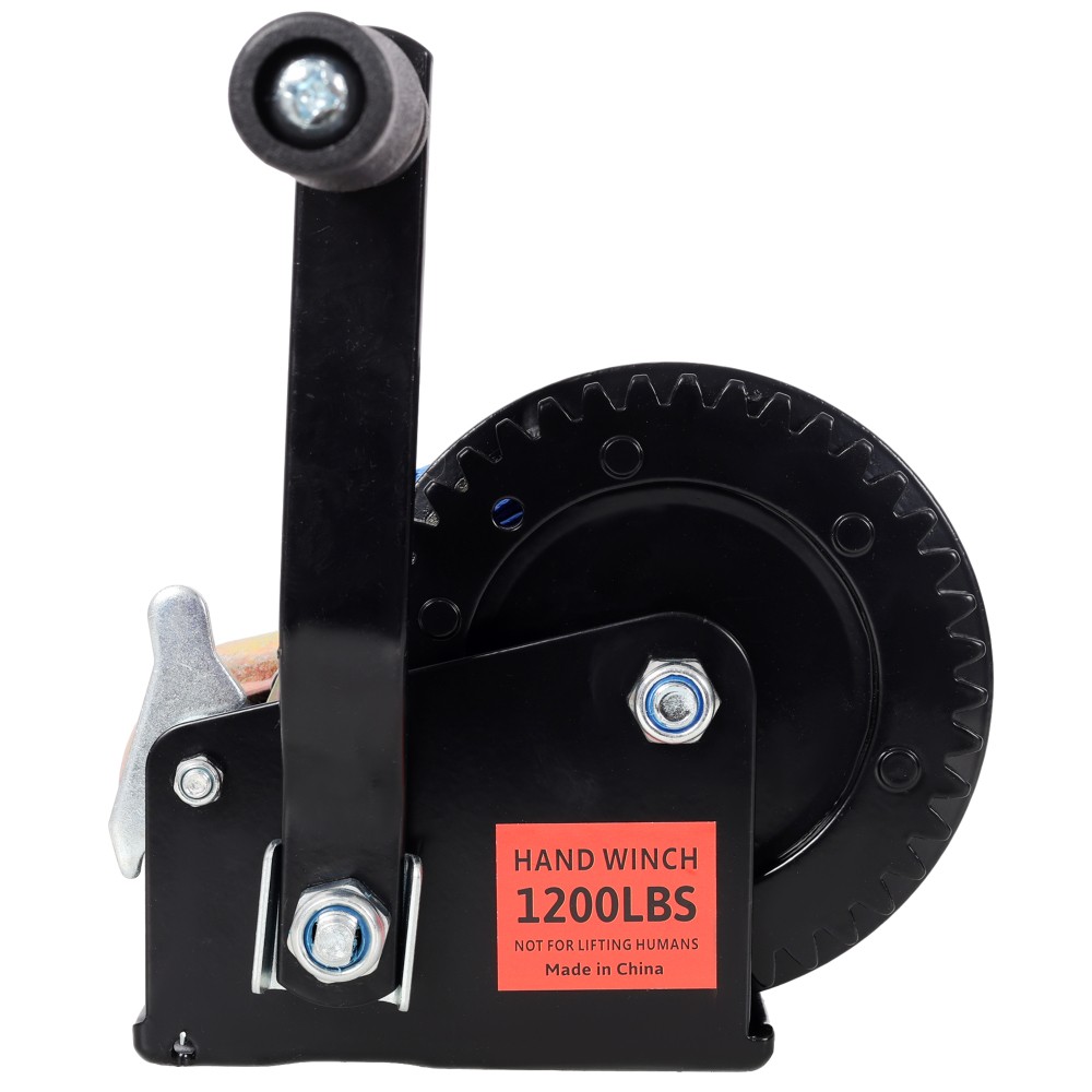 1200LBS Hand Winch with 19.6FT Blue Strap, 4.1:1 Gear Ratio, Two-Way Ratchet,…