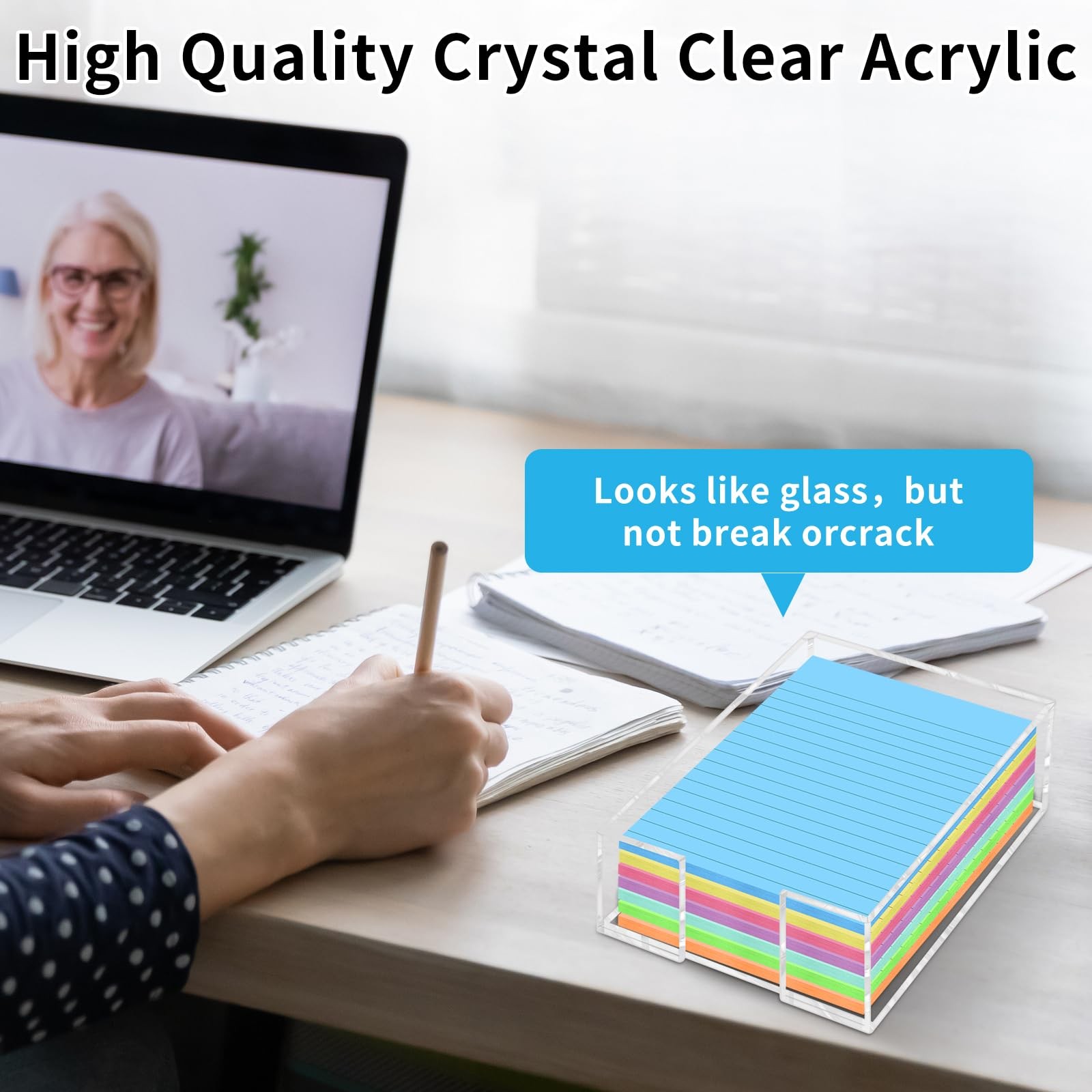 Acrylic Sticky Note Holder – 4 x 6 Inch Post 4 x 6 inch, Transparent 4 X 6 in