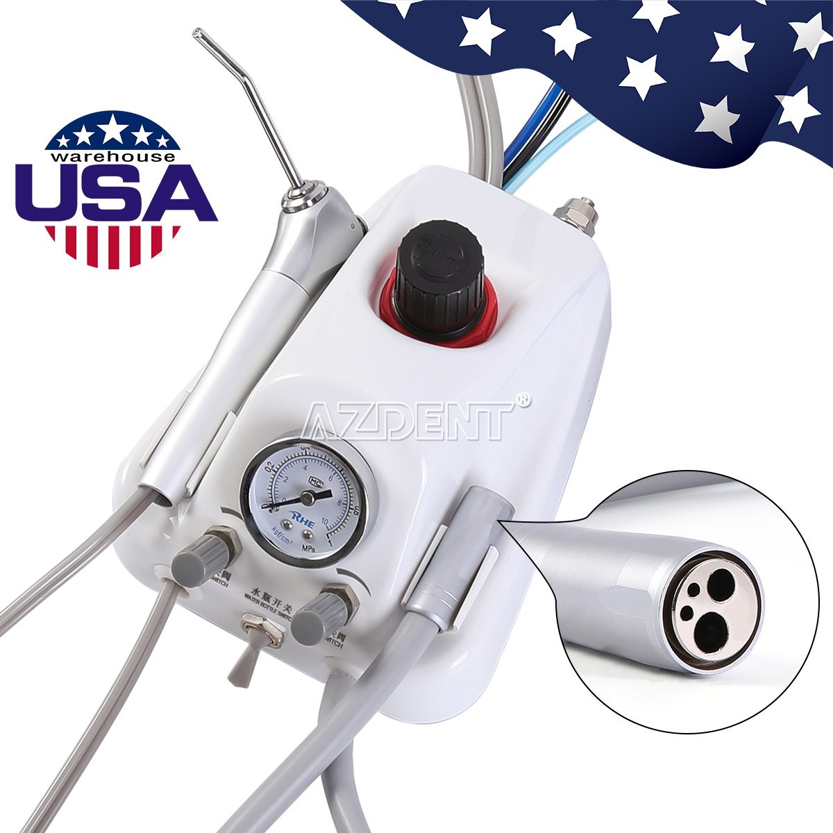 Dental Silent Oil-Free Dental Air Compressor/Dental Turbine Unit 3 Way Syringe