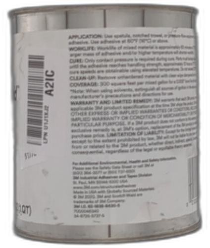 3M Scotch-Weld Epoxy Adhesive 1838, Green, PART B ONLY