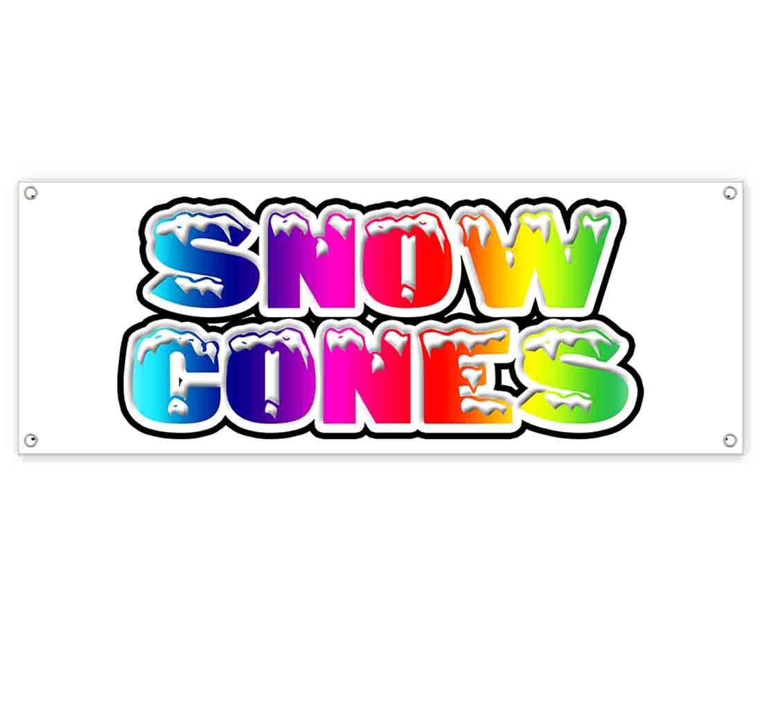 SNOW CONES CLEARANCE BANNER Advertising Vinyl Flag Sign INV