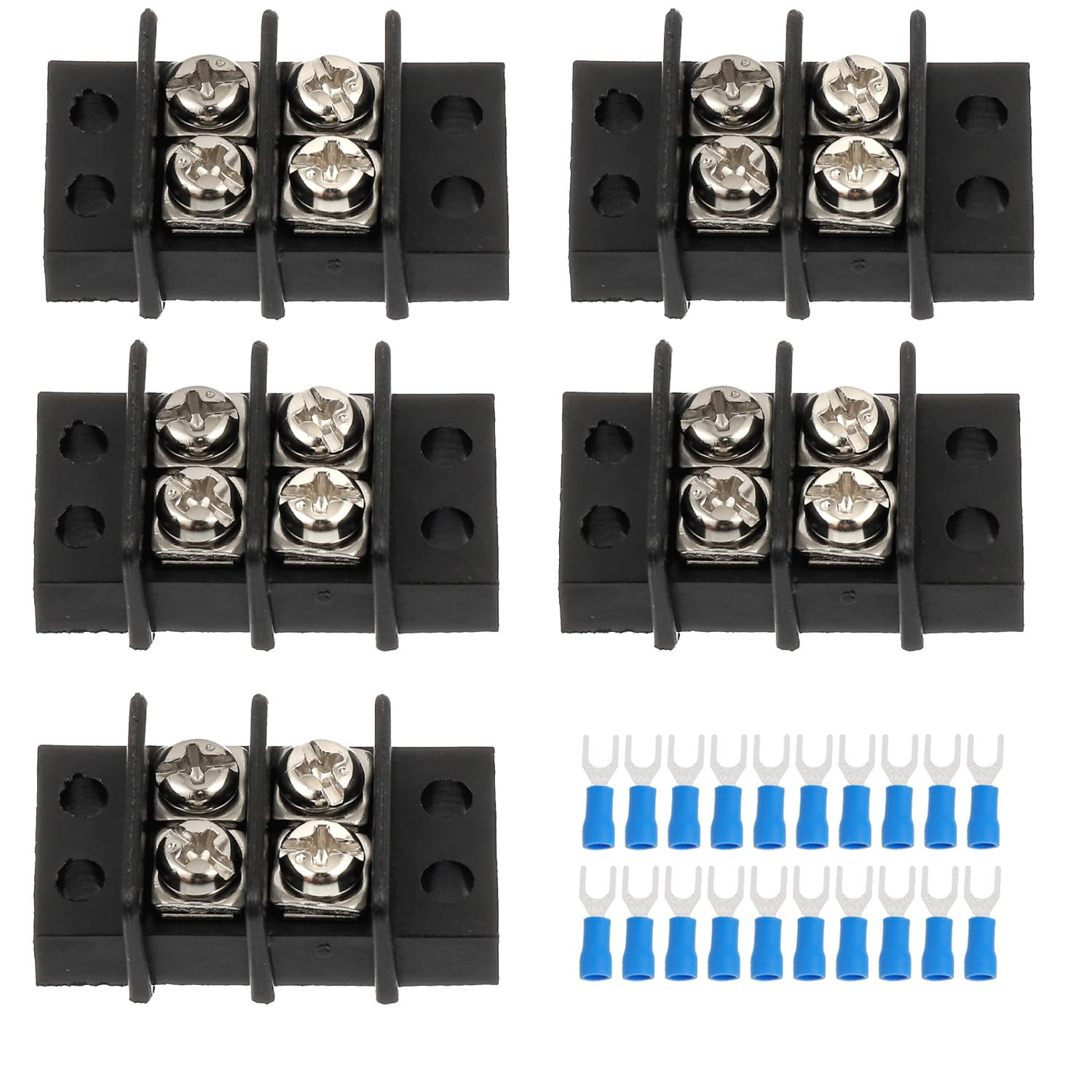 2 Circuits 2 Positions Terminal Block 20-30A 200-450V Dual Row Screw Terminals S