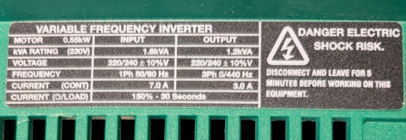 SECO,VC,AC ADJUSTABLE SPEED DRIVE NOS 5.5KW–3/4HP