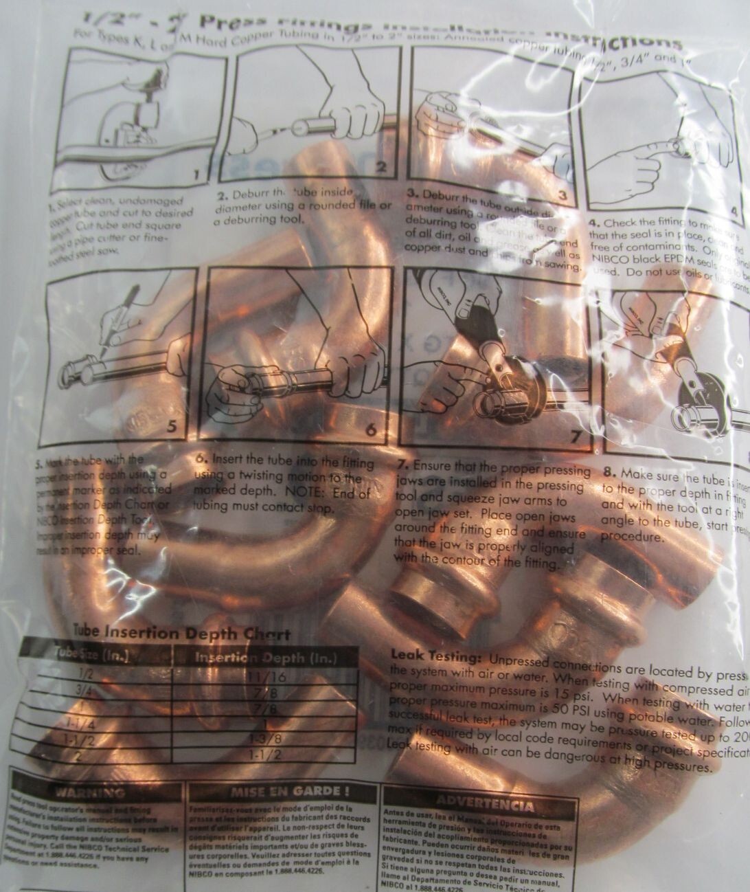 10-PACK NIBCO PC607-2 FTG x PRESS 1/2″ 90-DEGREE COPPER ELBOWS 9059110PC