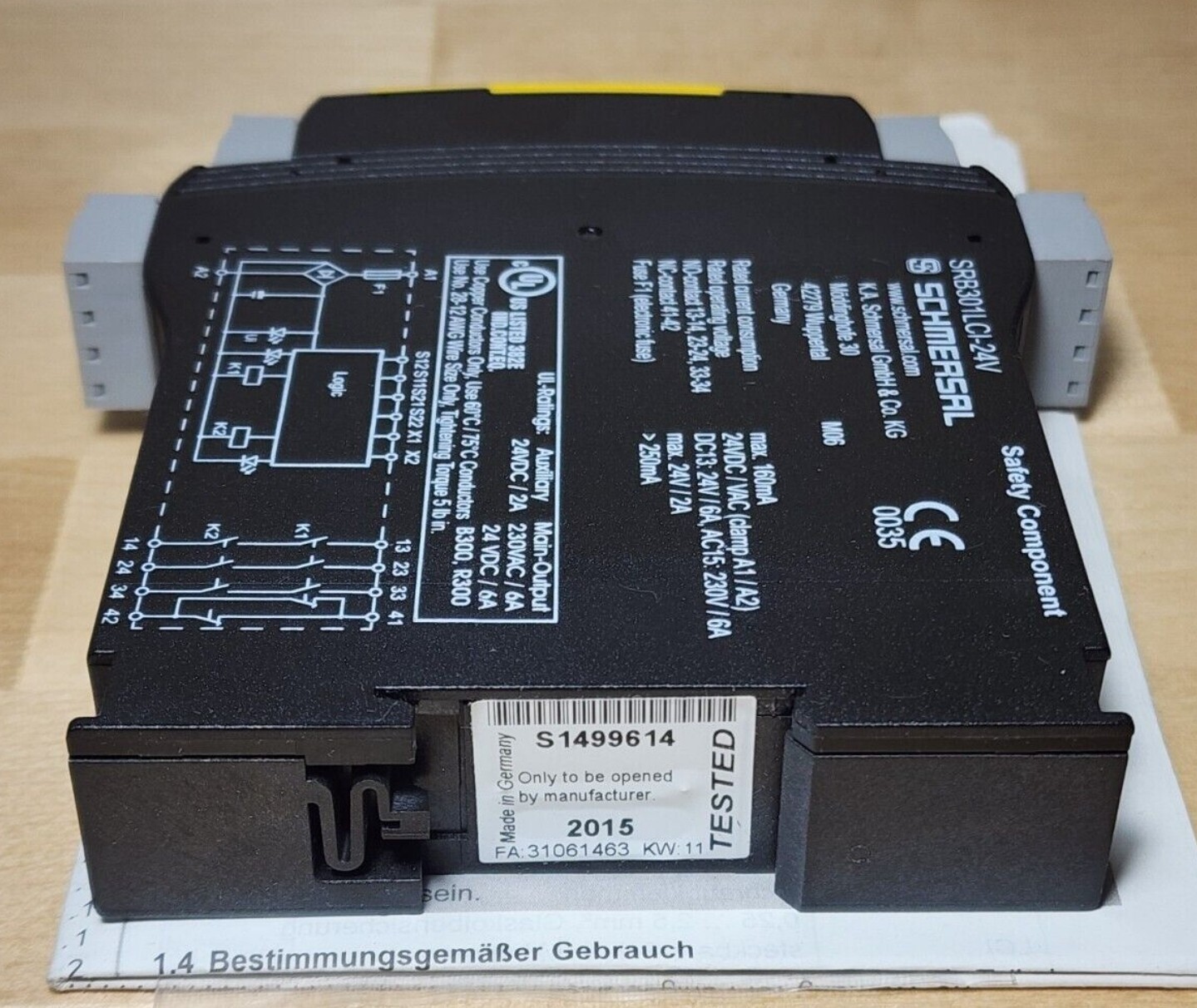 Schmersal 101176968 Safety Relay SRB301LCI 24VAC/DC