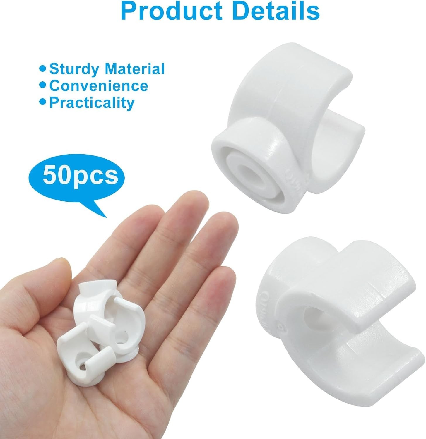 50 Pack 1/2 Inch Pipe Clamp – Plastic PEX Clips & Pipe Hangers for Secure PEX Tu