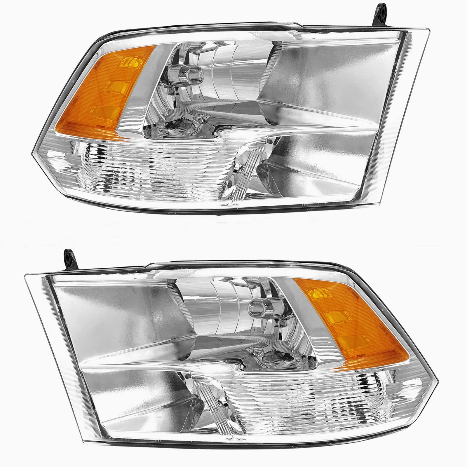 Headlight Assembly for Ram 1500 2500 3500 2009-2018 Chrome Amber