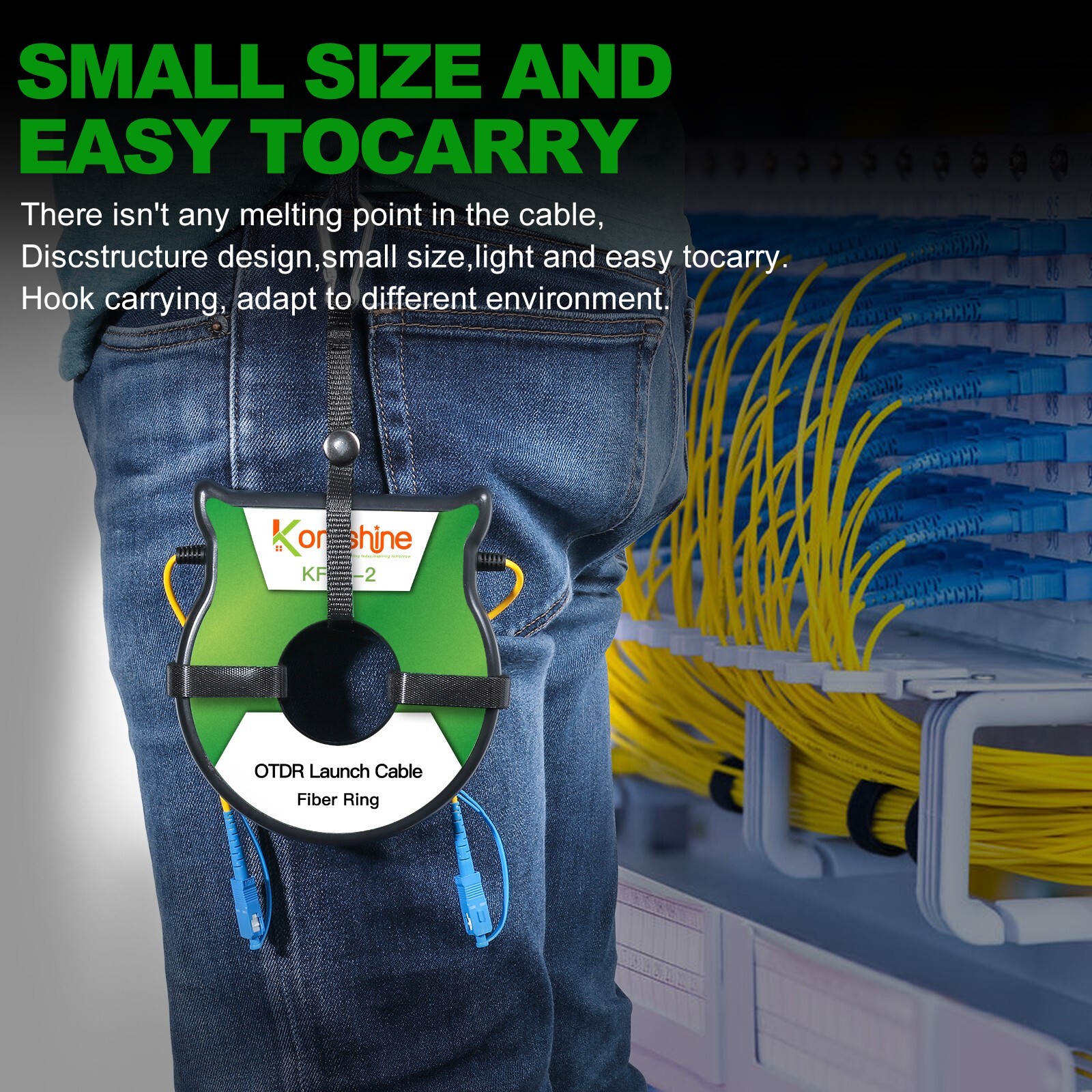 OTDR Launch Cable Box ,1000M Singlemode SC/UPC-SC/UPC Connectors for Fiber Rings