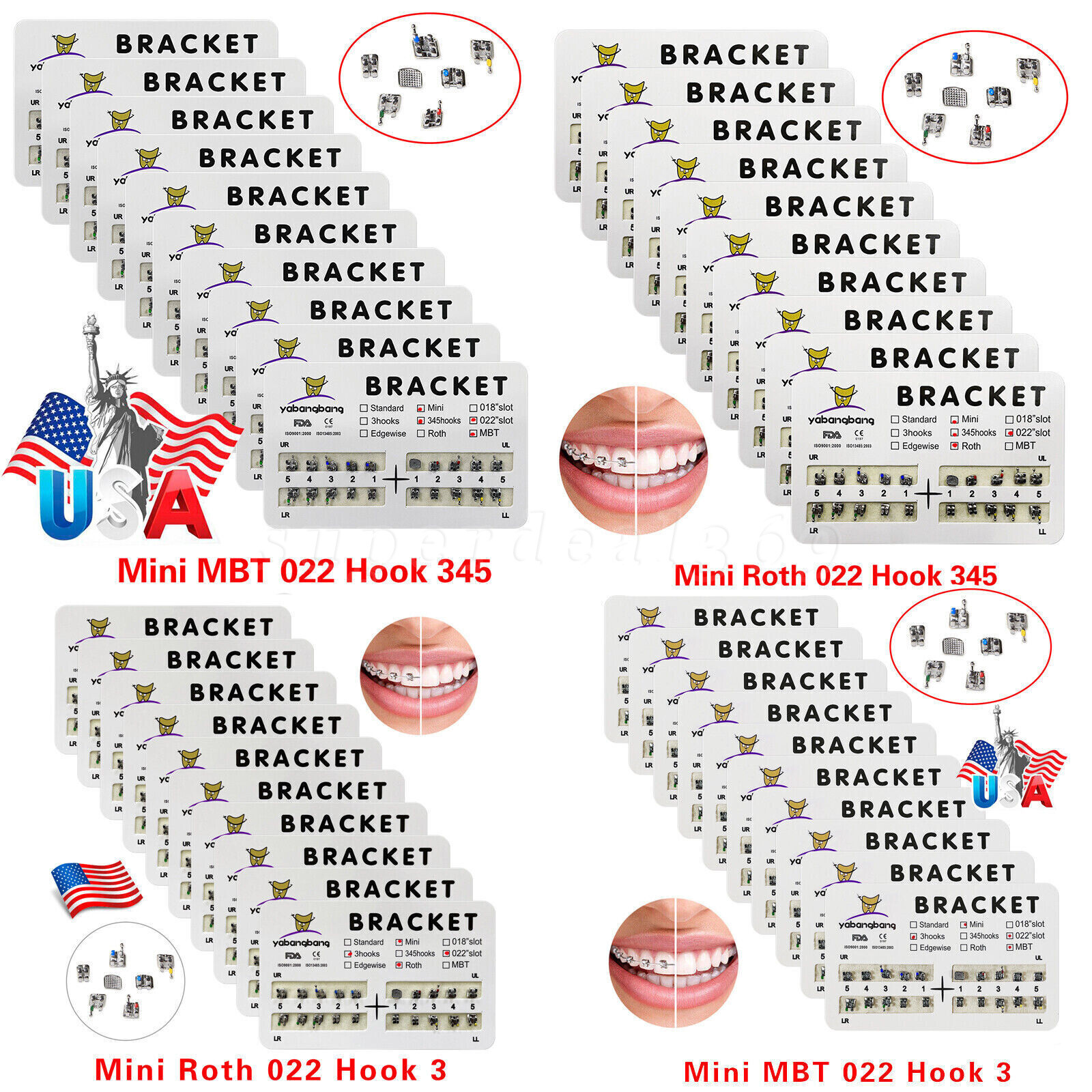 Dental Orthodontic Mini/Standard Bracket Braces / Elastic Niti Arch Wires sa